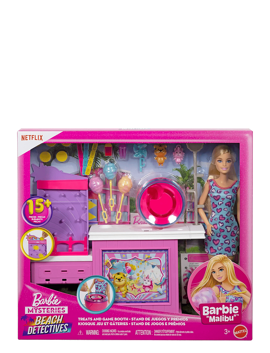 Barbie - Mysteries: Beach Detectives Malibu Doll, Cotton Candy Game Playset & Accessories - spiel-sets - multi color - 4