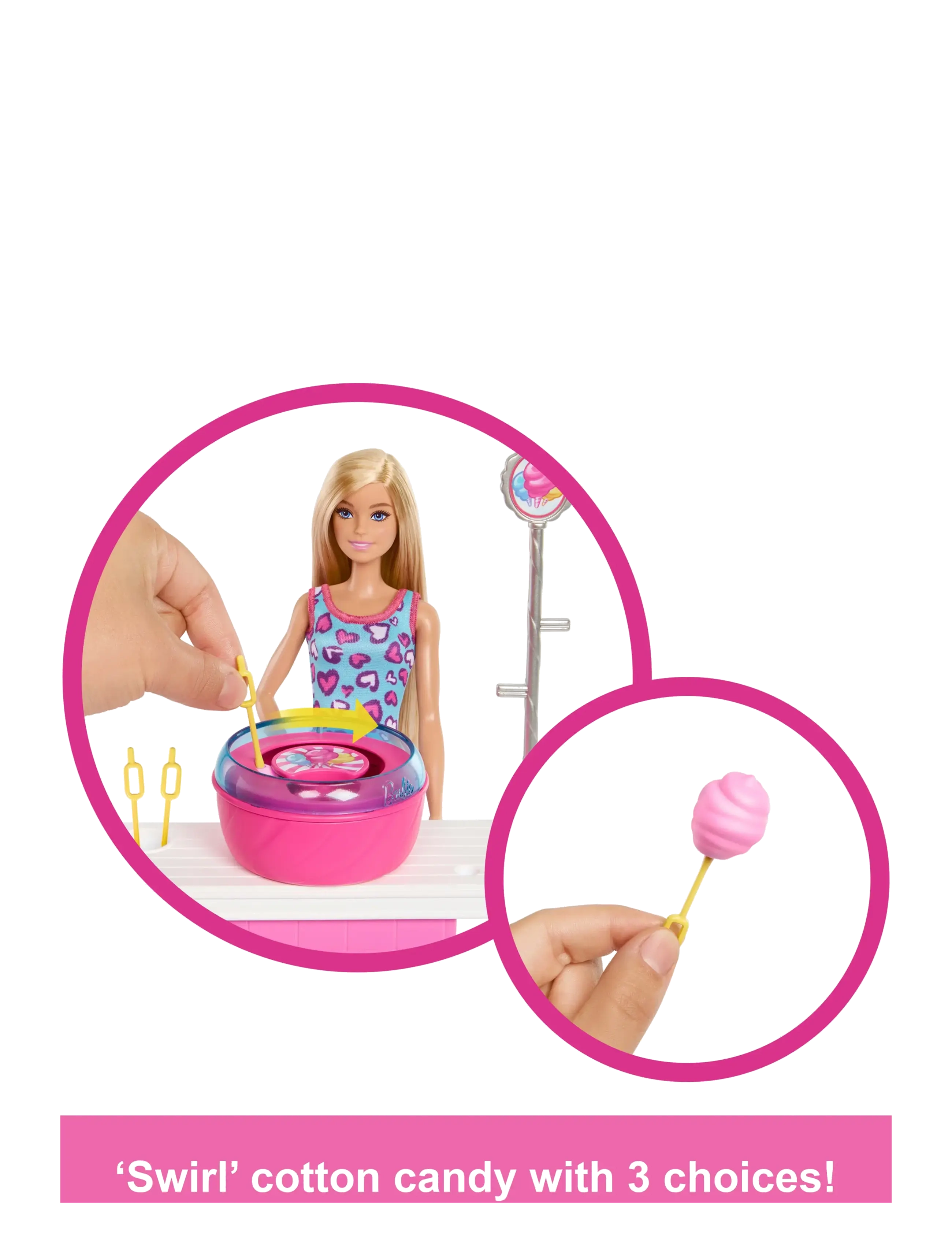 Barbie - Mysteries: Beach Detectives Malibu Doll, Cotton Candy Game Playset & Accessories - legesæt - multi color - 5