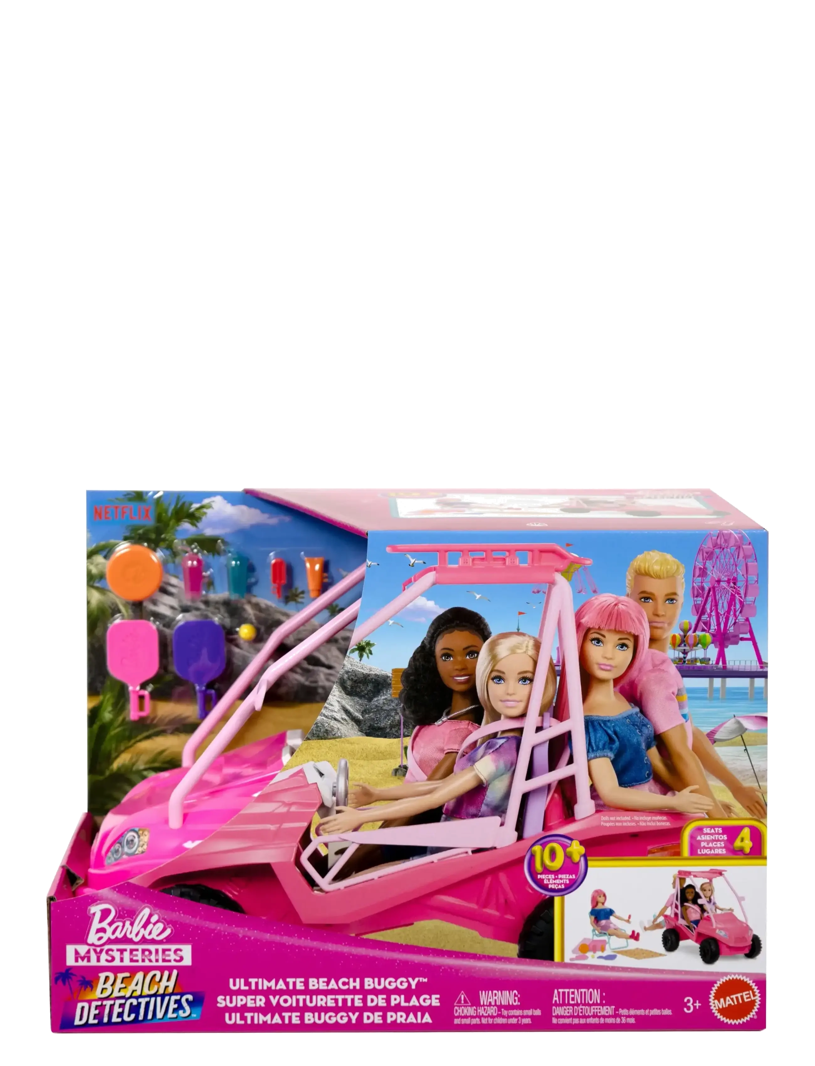 Barbie Mysteries: Beach Detectives Ultimate Beach Buggy Vehicle Playset with 10+ Accessories - Dolls & Accessories - MULTI COLOR / multi