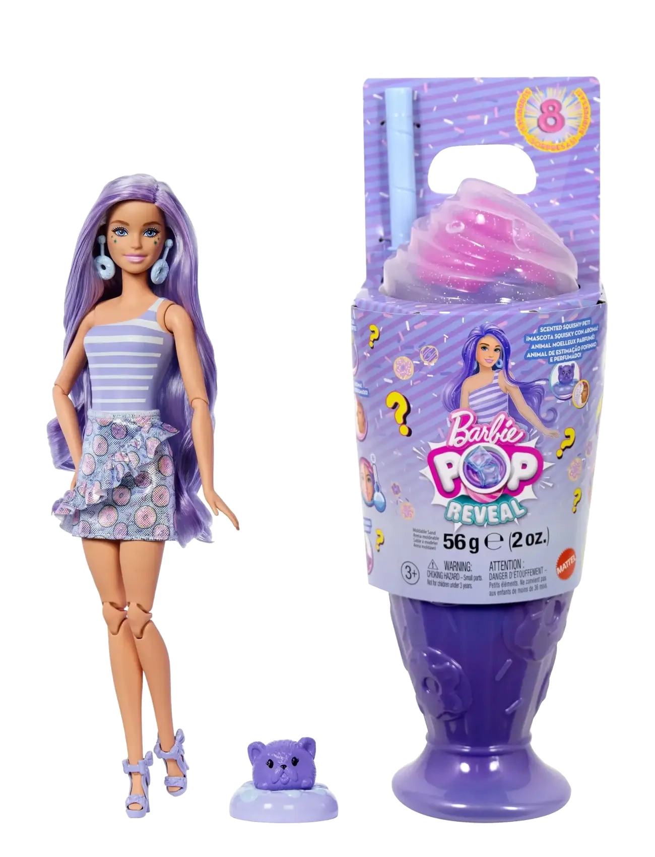 Barbie - Pop Reveal Treat Series Doll & Accessories Set, Donut Dreams Fashion Doll & Pet - dockor - multi color - 2