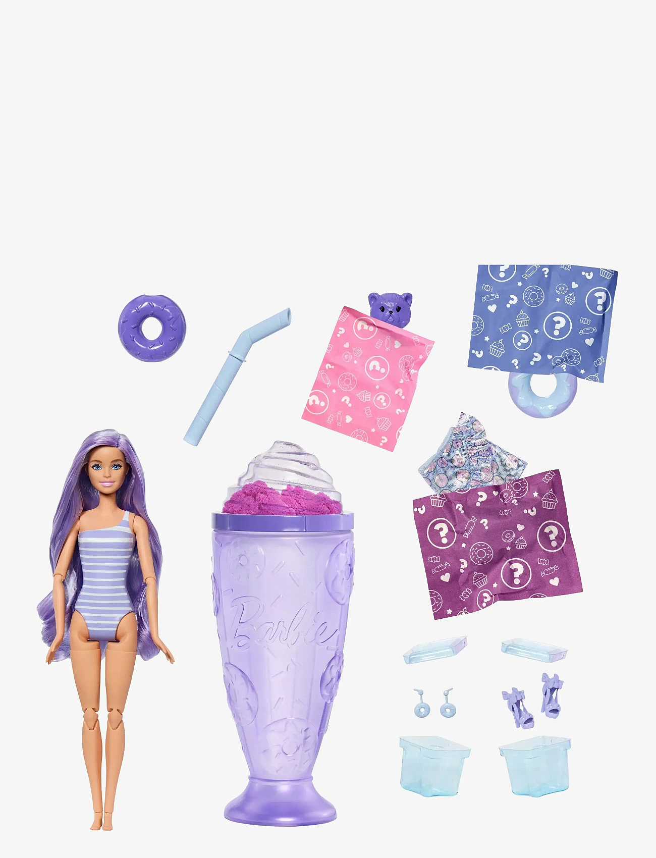 Barbie - Pop Reveal Treat Series Doll & Accessories Set, Donut Dreams Fashion Doll & Pet - dockor - multi color - 3