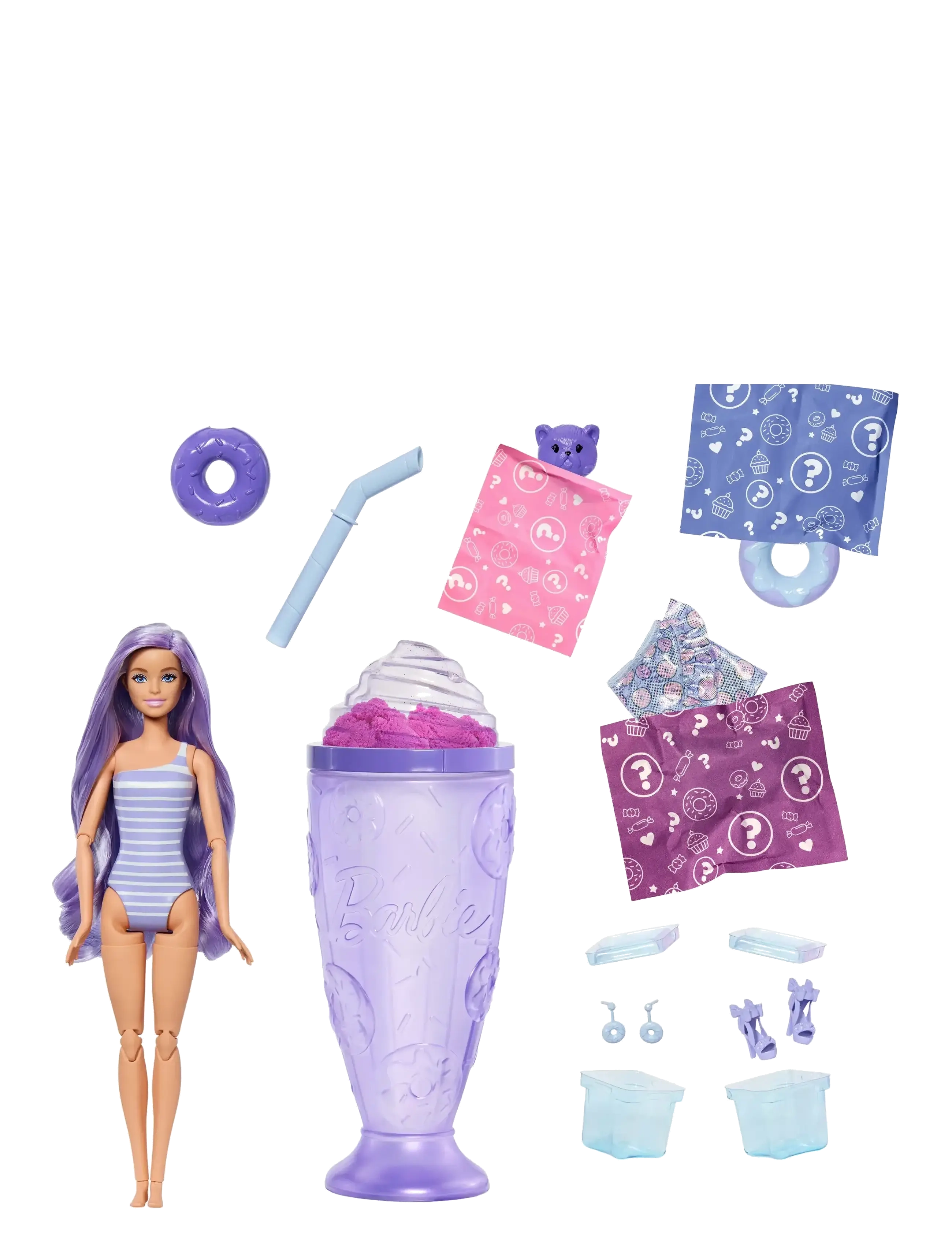 Barbie - Pop Reveal Treat Series Doll & Accessories Set, Donut Dreams Fashion Doll & Pet - dockor - multi color - 3
