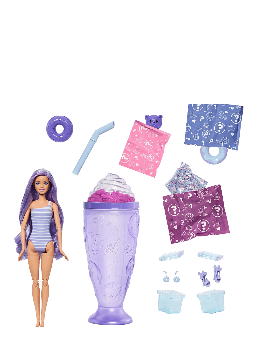 Barbie - Pop Reveal Treat Series Doll & Accessories Set, Donut Dreams Fashion Doll & Pet - puppen - multi color - 3
