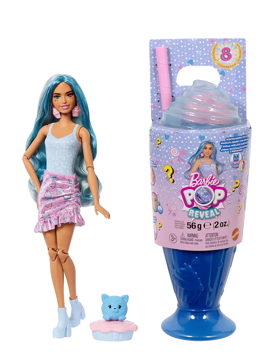 Barbie - Pop Reveal Sweet Treat Series Doll & Accessories Set, Cool Cupcake Fashion Doll & Pet - multi color - 0