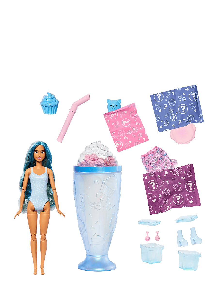 Barbie - Pop Reveal Sweet Treat Series Doll & Accessories Set, Cool Cupcake Fashion Doll & Pet - multi color - 3