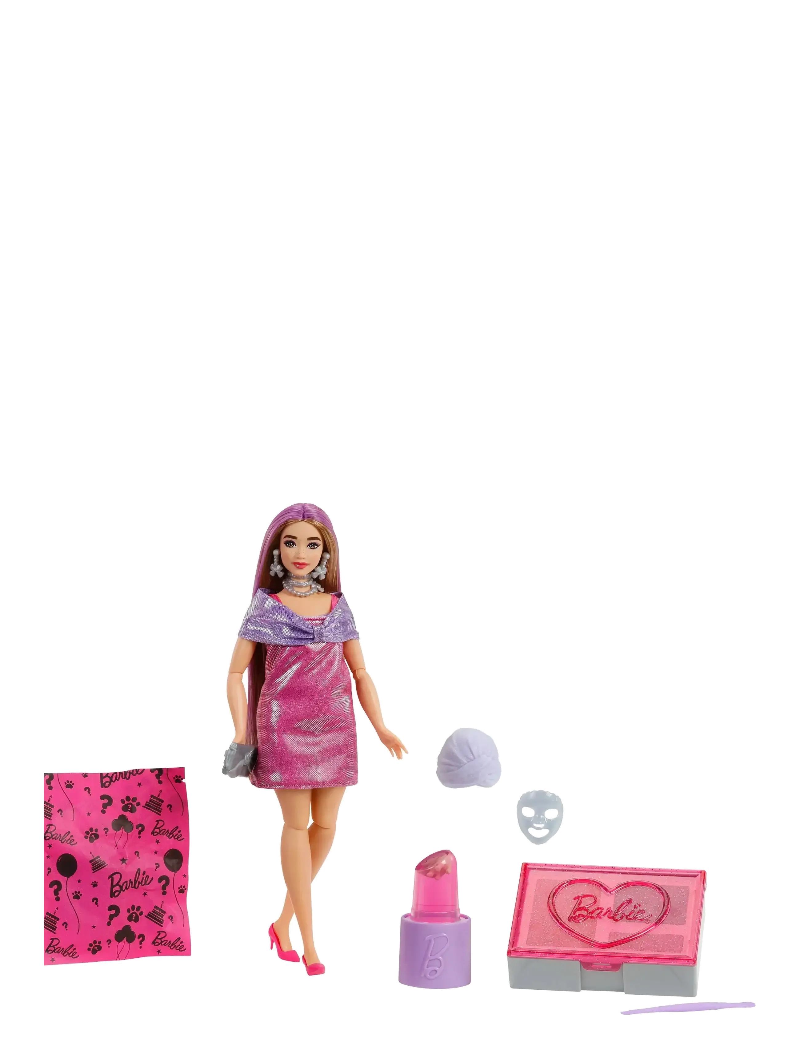 Party Unboxed Glam Party Series Pink Sparkle Doll & Accessories with 10 Surprises - MULTI COLOR