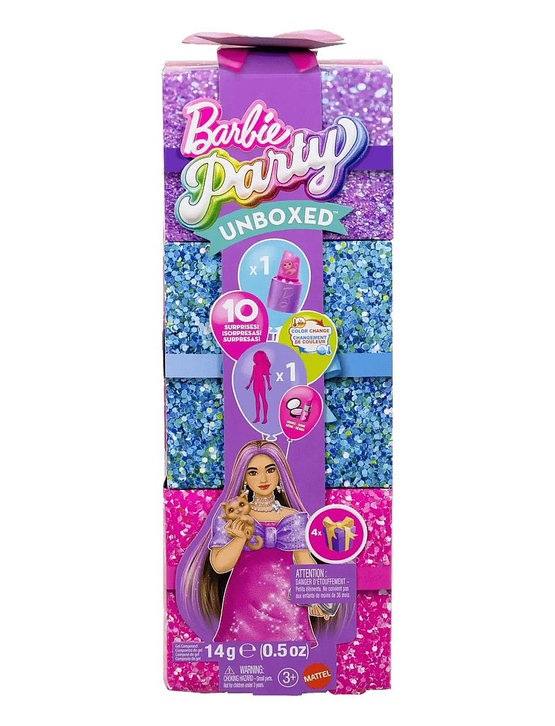 Barbie - Party Unboxed Glam Party Series Pink Sparkle Doll & Accessories with 10 Surprises - dolls - multi color - 2