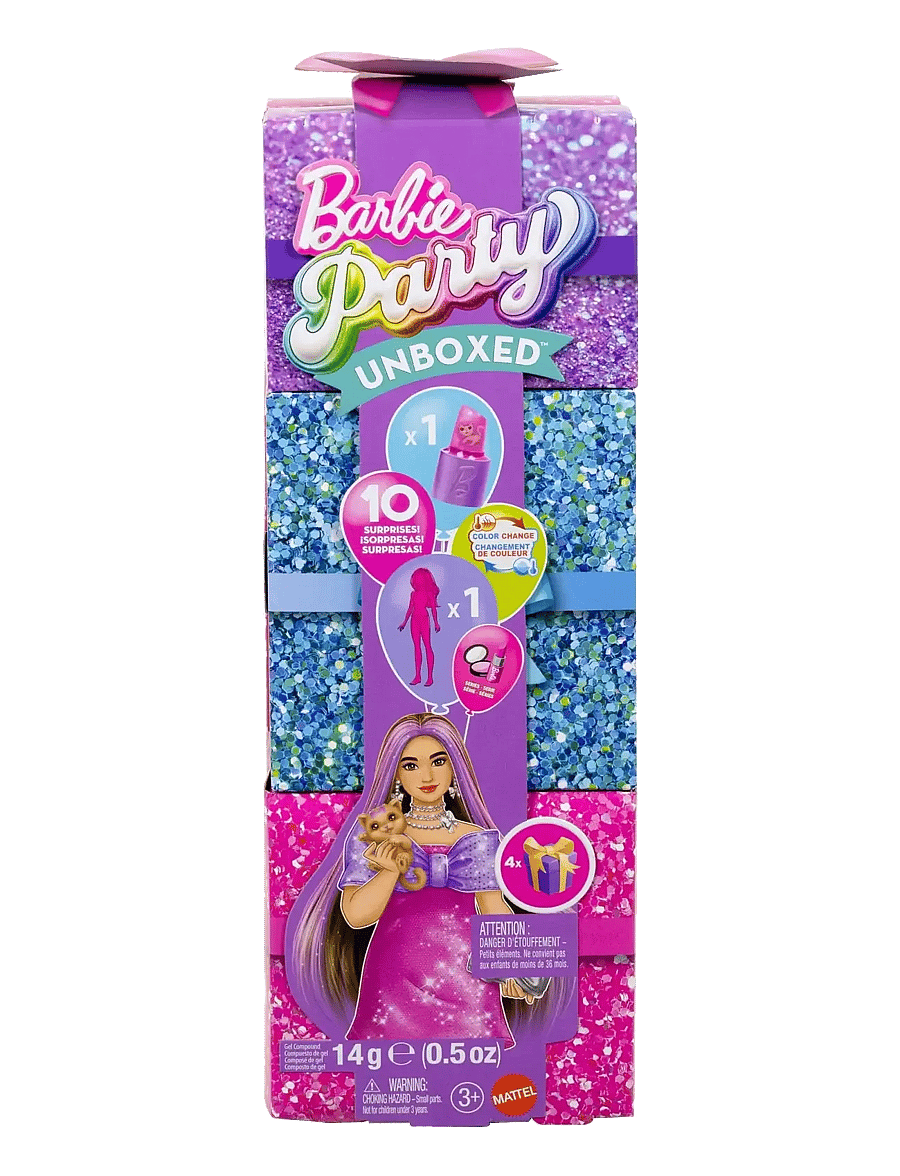 Barbie - Party Unboxed Glam Party Series Pink Sparkle Doll & Accessories with 10 Surprises - puppen - multi color - 2