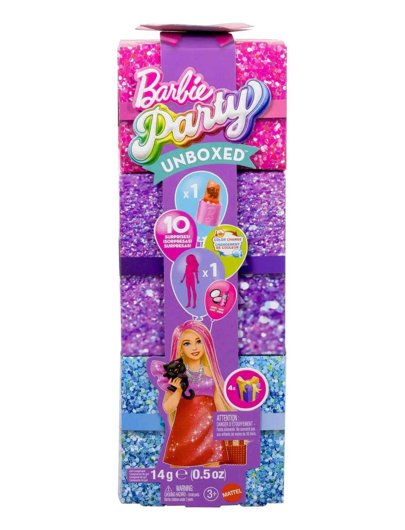 Barbie Party Unboxed Glam Series Red Sparkle Doll & Accessories With 10 Surprises, One Size, Dolls Accessories, Mehrfarbig/gemustert - Kinder
