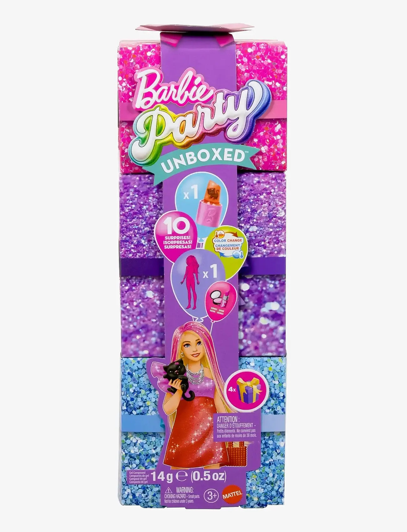 Barbie - Party Unboxed Glam Party Series Red Sparkle Doll & Accessories with 10 Surprises - accessoires pour poupée - multi color - 0