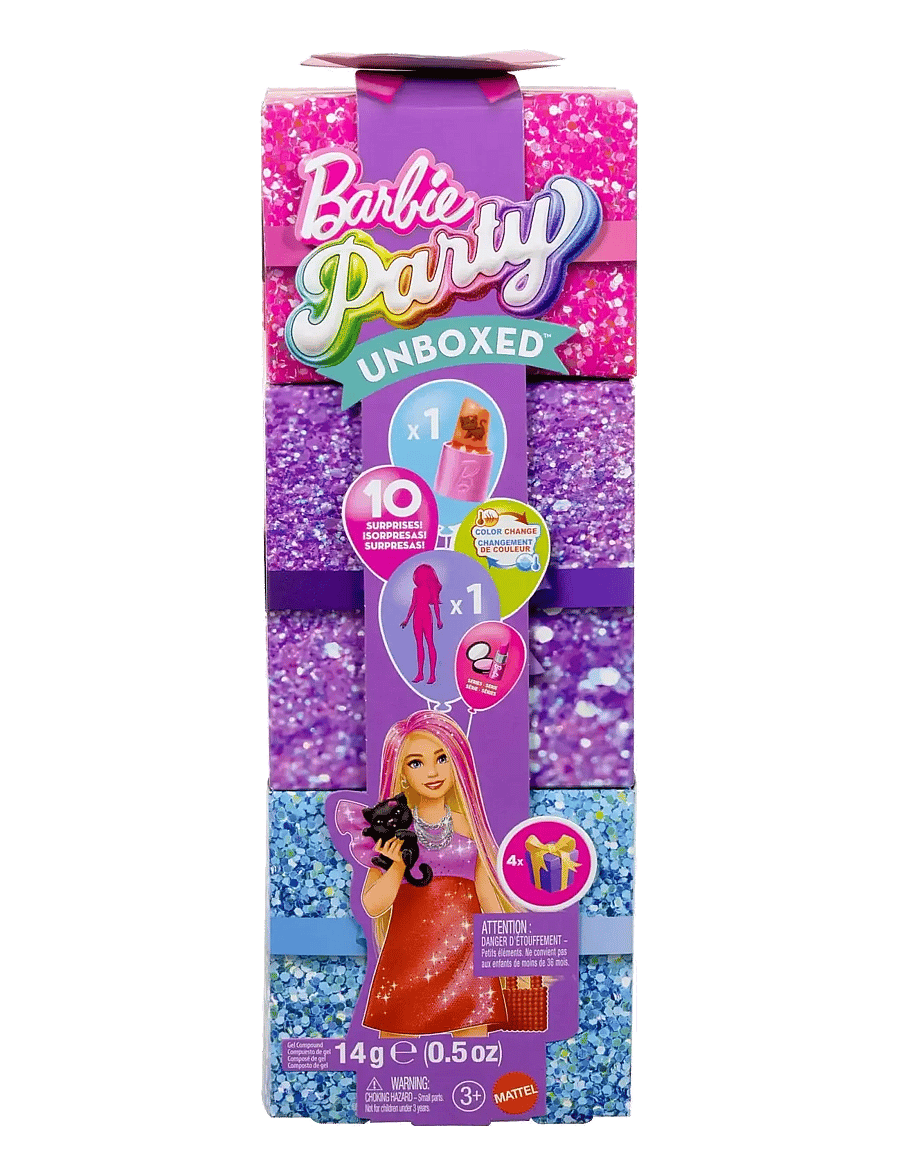 Barbie - Party Unboxed Glam Party Series Red Sparkle Doll & Accessories with 10 Surprises - accessoires pour poupée - multi color - 0