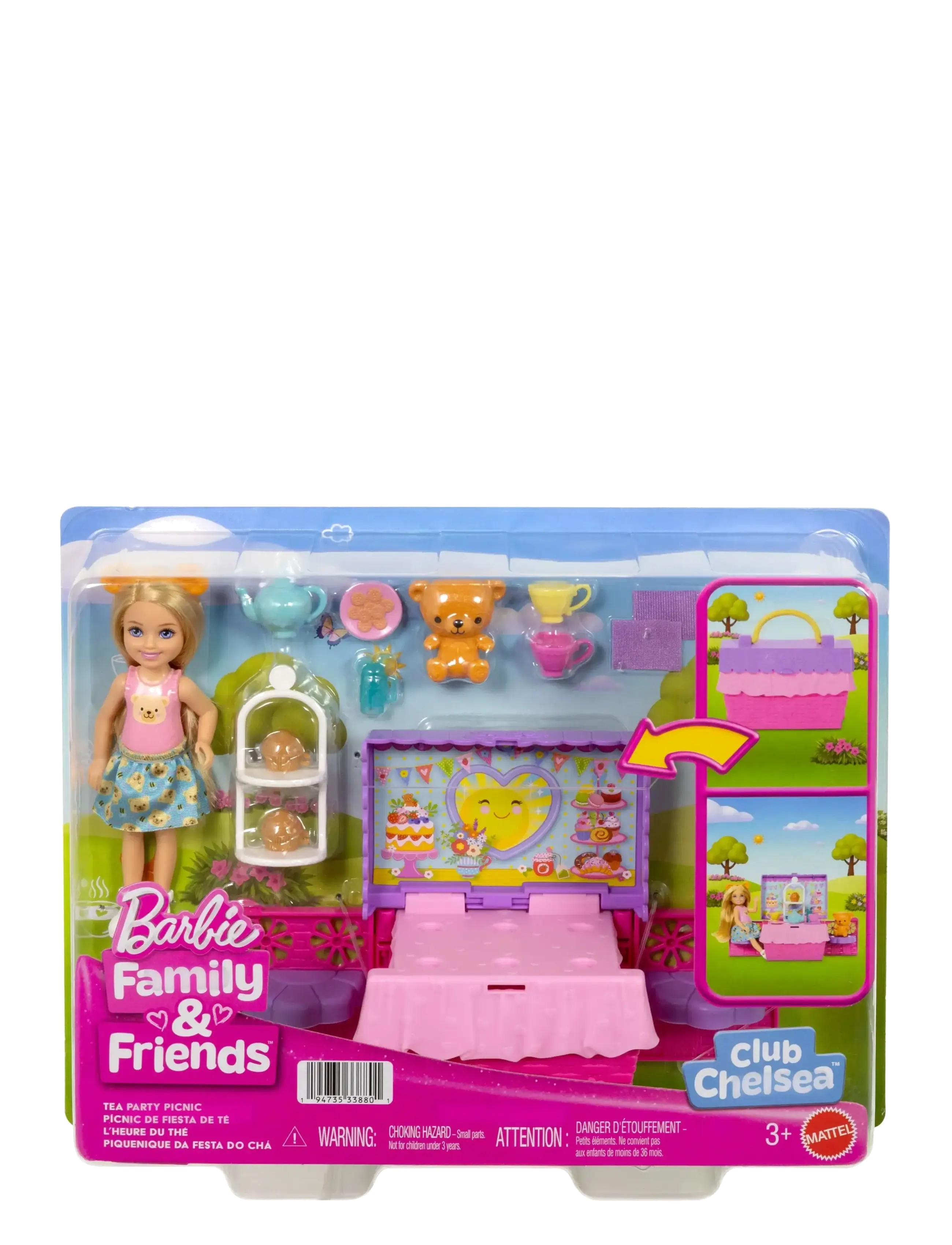 Barbie - Chelsea Family & Friends Club Pop-Up Tea Party Playset with Small Doll & 10+ Accessories - lekset - multicolor - 5