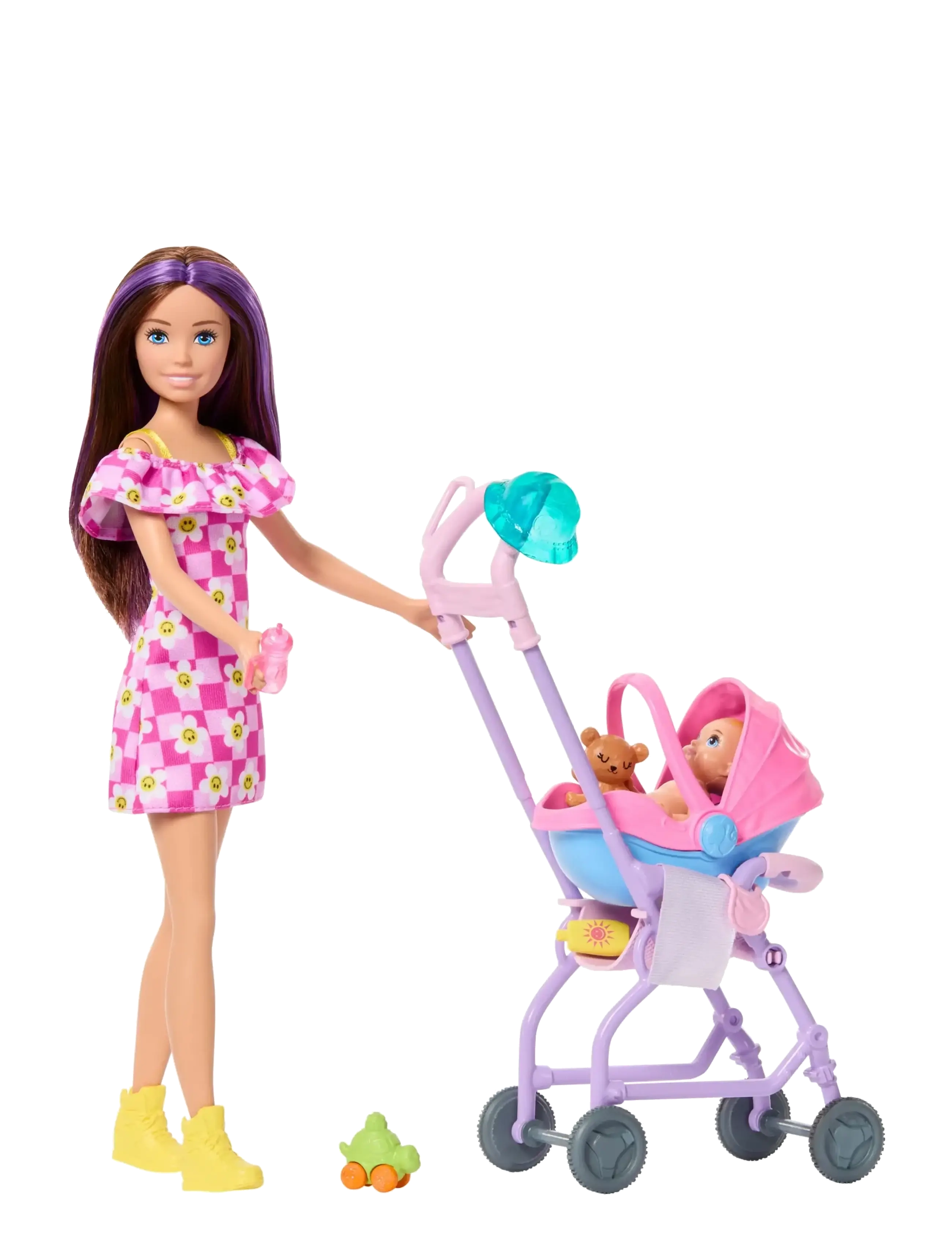 Barbie Skipper Babysitters Inc. Playset with Skipper Doll, Baby Doll, Stroller & 7 Accessories - Dukker & Tilbehør - MULTICOLOR / pink/rose
