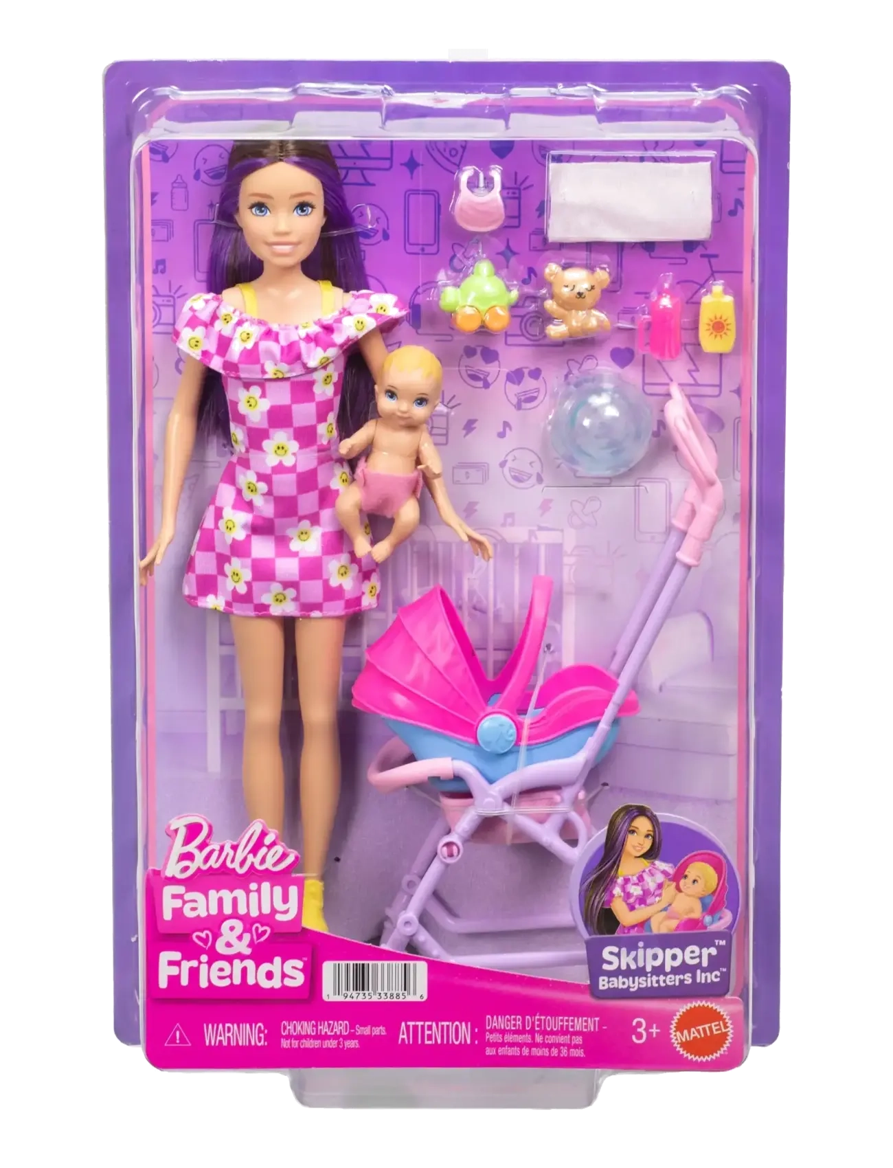 Barbie - Skipper Babysitters Inc. Playset with Skipper Doll, Baby Doll, Stroller & 7 Accessories - multicolor - 5