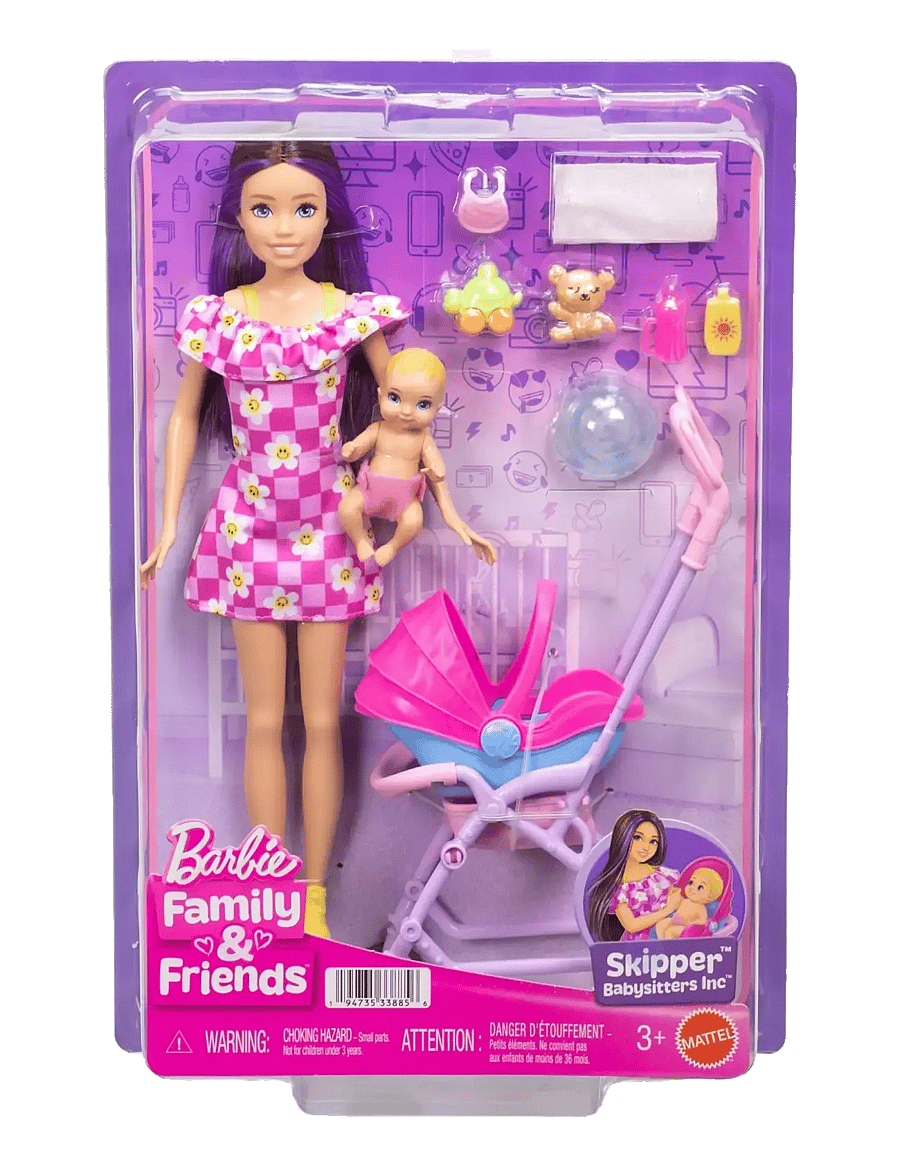Barbie - Skipper Babysitters Inc. Playset with Skipper Doll, Baby Doll, Stroller & 7 Accessories - multicolor - 5