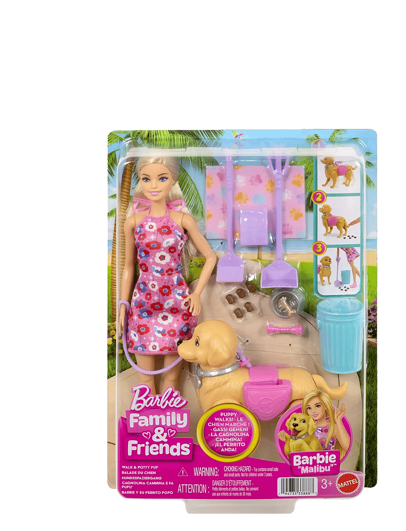 Barbie - “Malibu” Walk & Potty Pup Toy Set - puppen - multicolor - 2