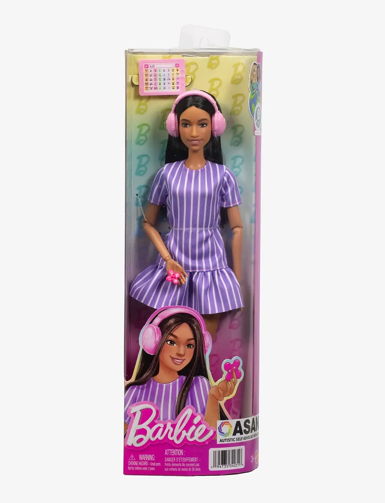 Barbie - Fashionistas Doll #245 in Purple Striped Dress, Autistic with Accessories - puppen - multicolor - 2