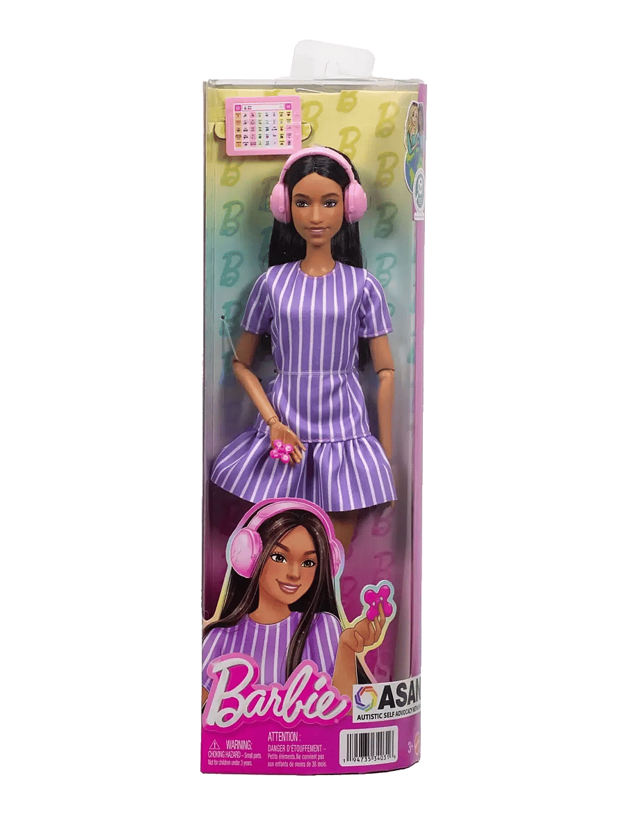 Barbie - Fashionistas Doll #245 in Purple Striped Dress, Autistic with Accessories - puppen - multicolor - 2