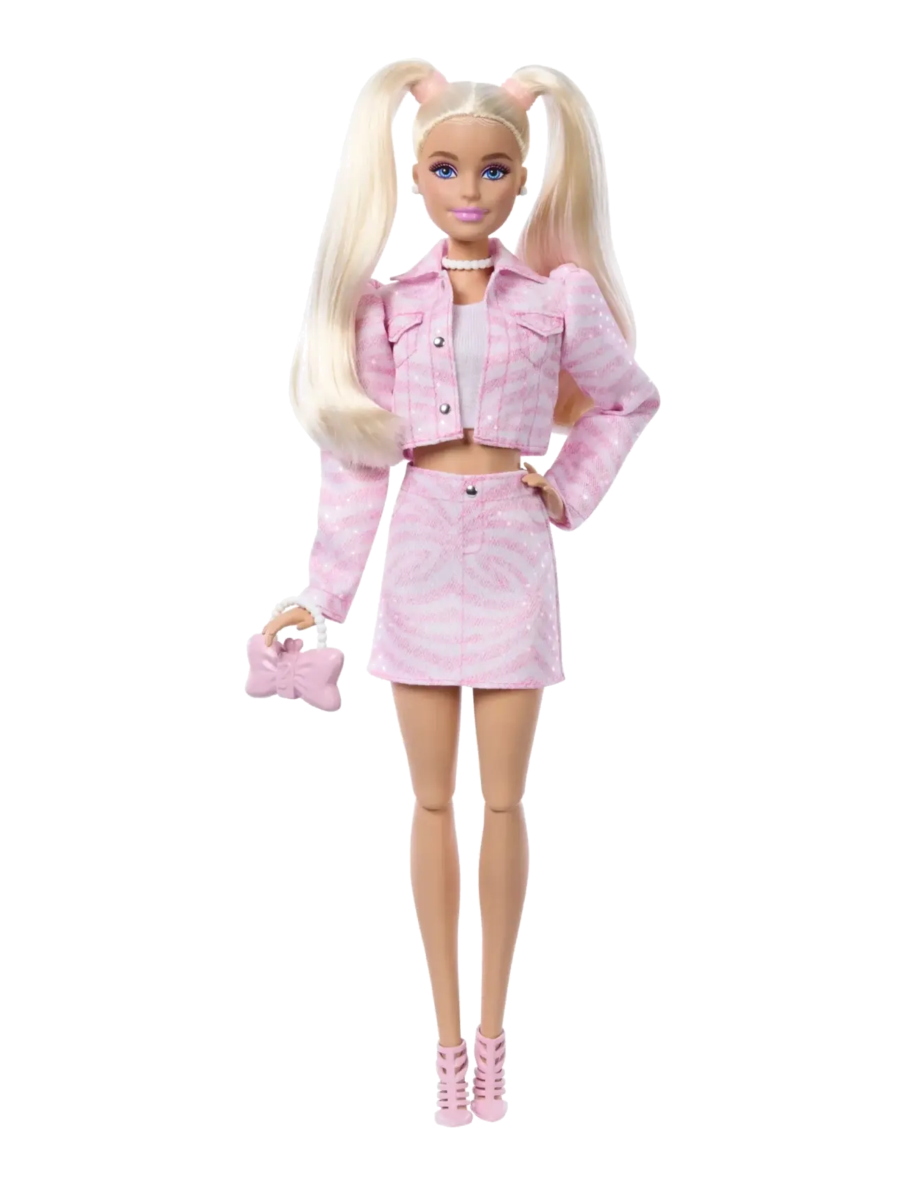 Barbie - Deluxe Style Fashion Doll #9 in Matching Pink Denim Jacket & Skirt Set, Blonde - poupées - multicolor - 1