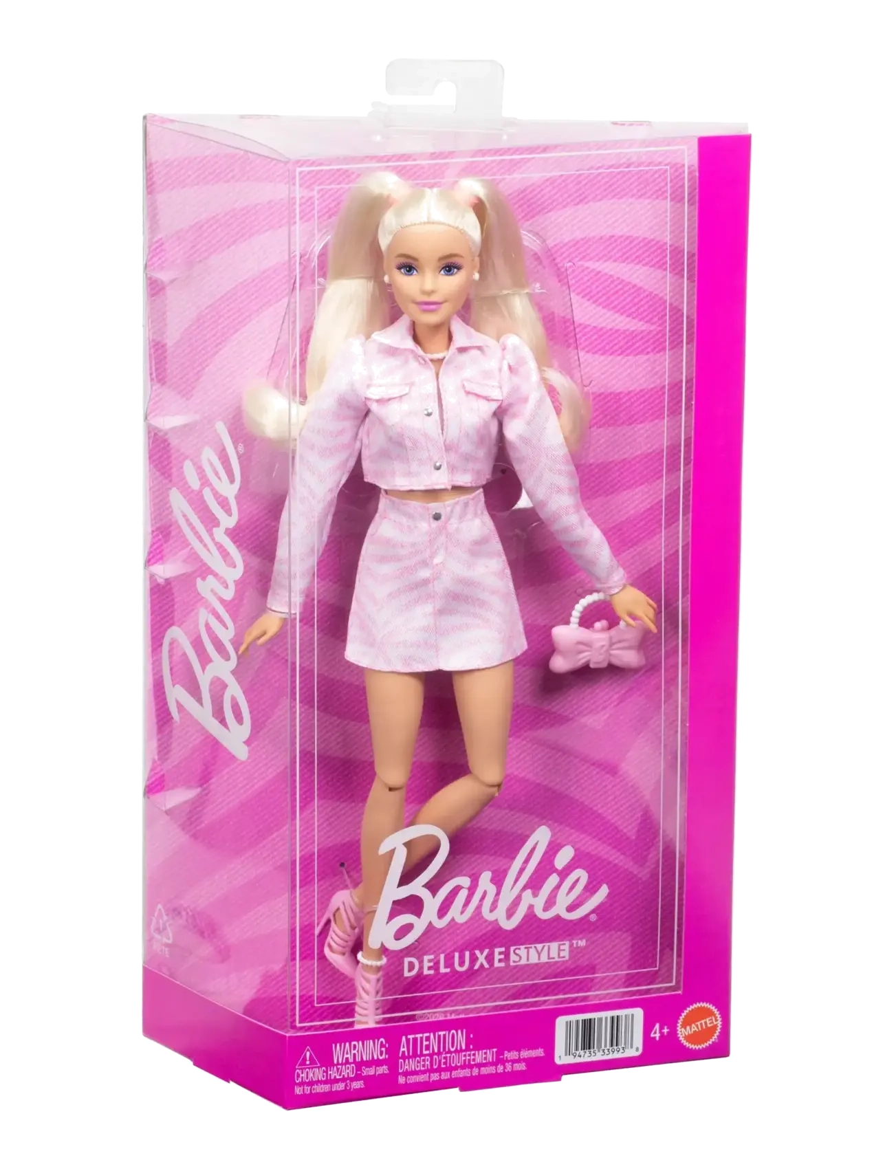 Barbie - Deluxe Style Fashion Doll #9 in Matching Pink Denim Jacket & Skirt Set, Blonde - poupées - multicolor - 2