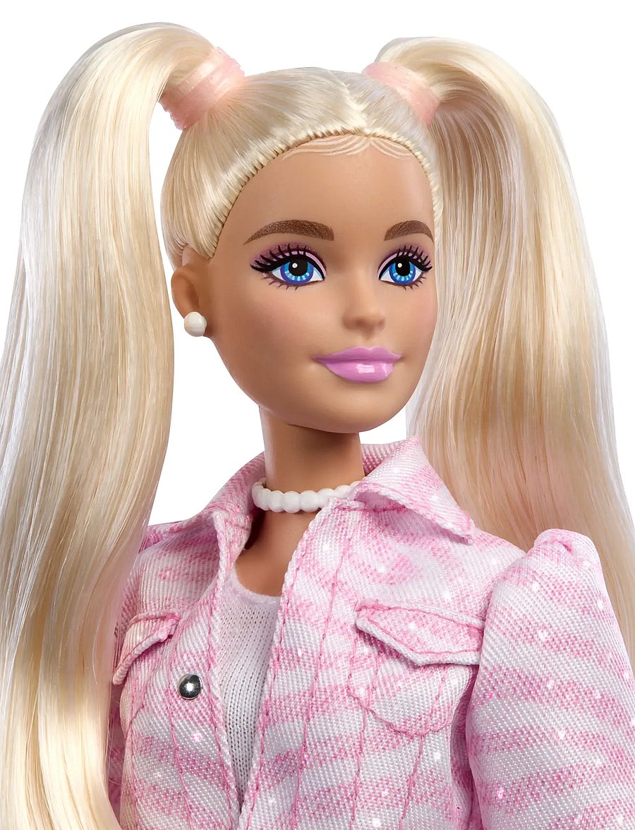 Barbie - Deluxe Style Fashion Doll #9 in Matching Pink Denim Jacket & Skirt Set, Blonde - poupées - multicolor - 5
