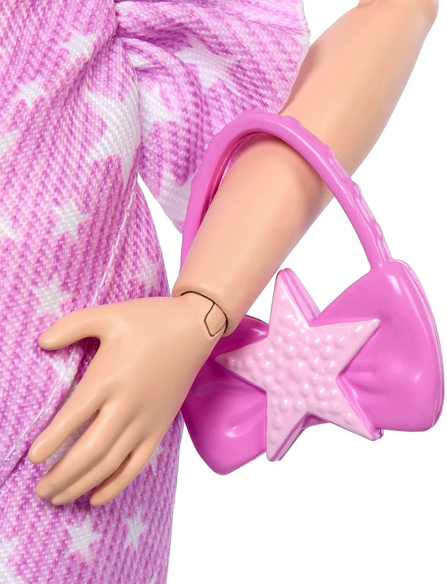 Barbie - Deluxe Style Fashion Doll #11 in Pink Denim Star-Print Dress, Black Hair in Bun - puppen - multicolor - 4
