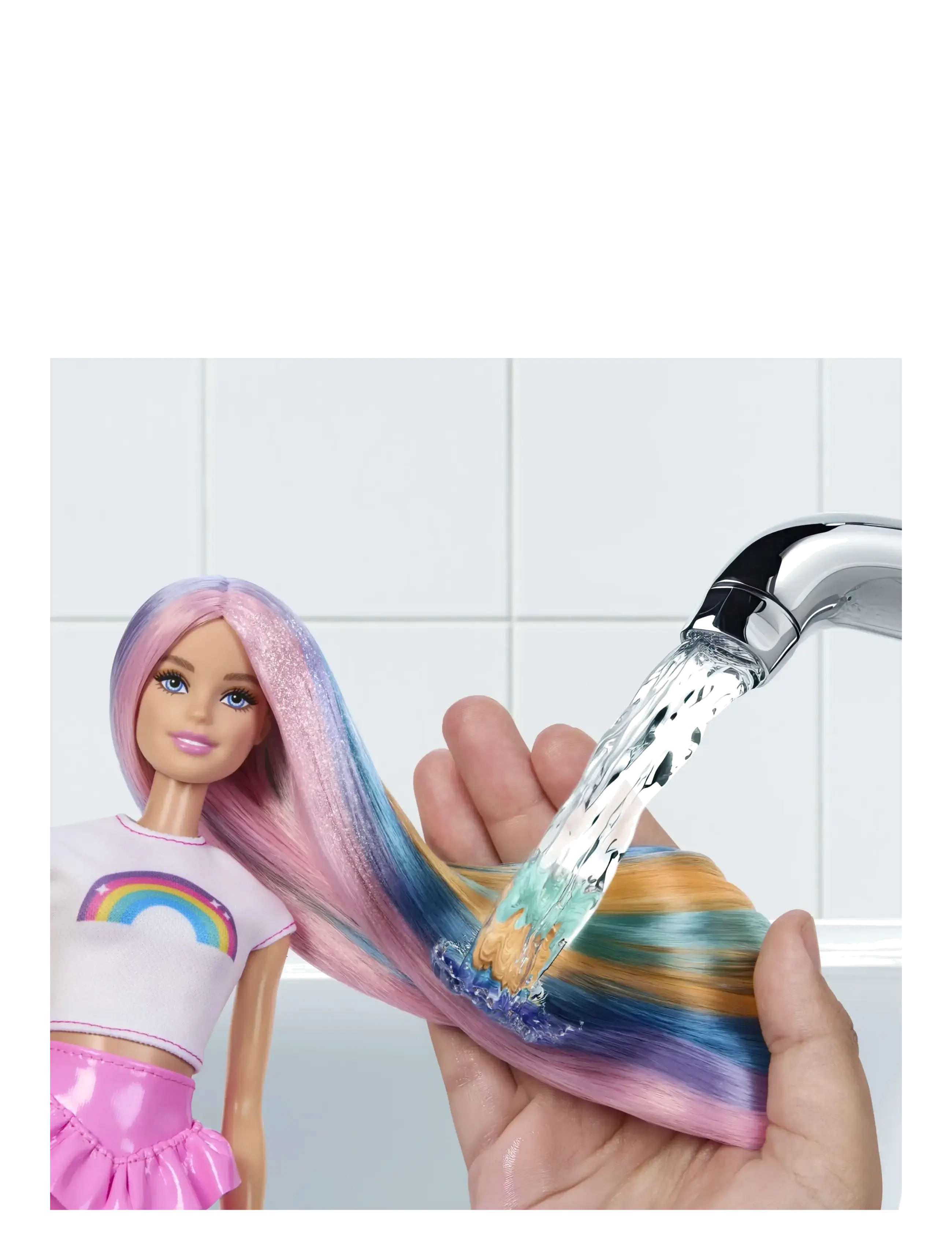 Barbie - Rainbow Sparkle Hair Fashion Doll with Extra-Long Hair and 12 Styling Accessories - puppen - multicolor - 1