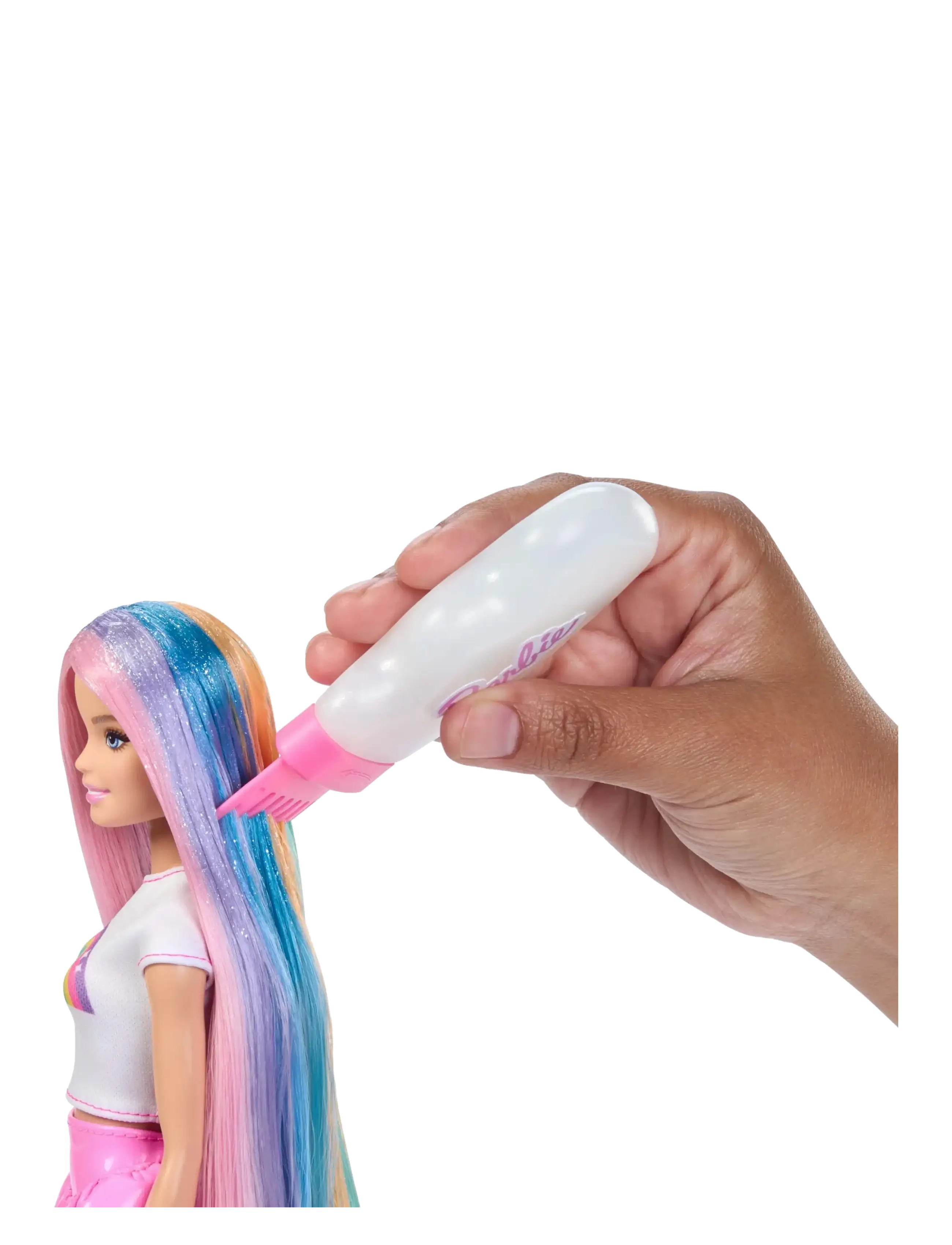 Barbie - Rainbow Sparkle Hair Fashion Doll with Extra-Long Hair and 12 Styling Accessories - puppen - multicolor - 2