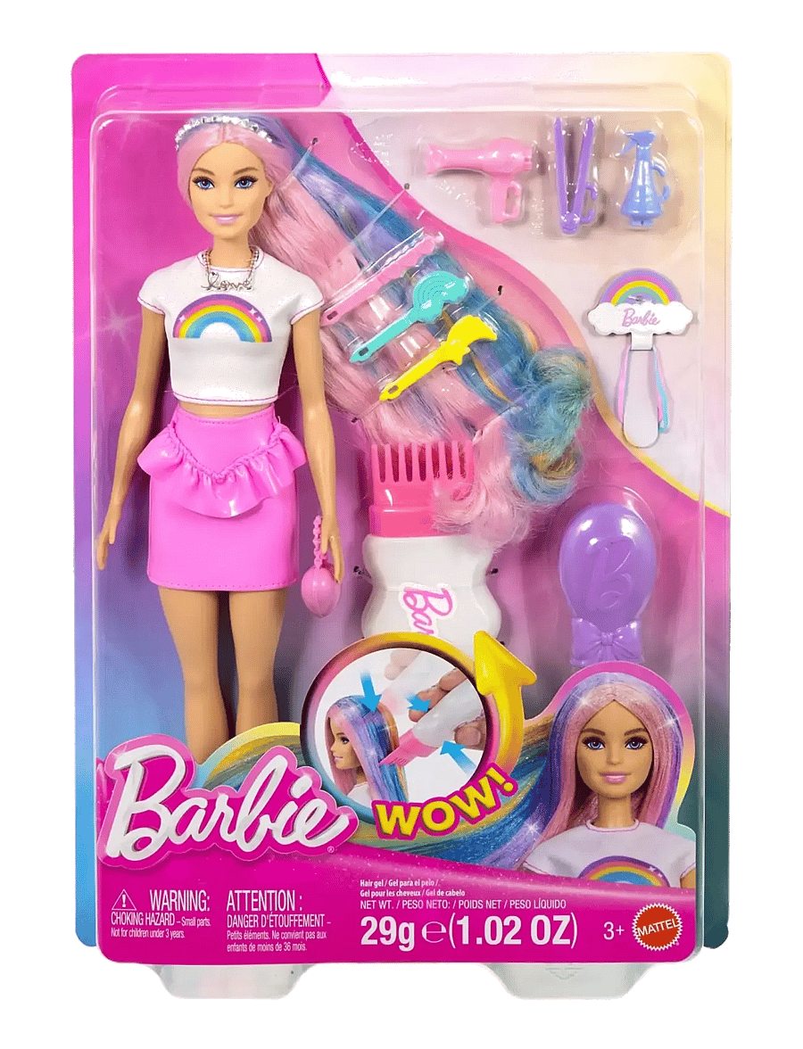 Barbie - Rainbow Sparkle Hair Fashion Doll with Extra-Long Hair and 12 Styling Accessories - puppen - multicolor - 3