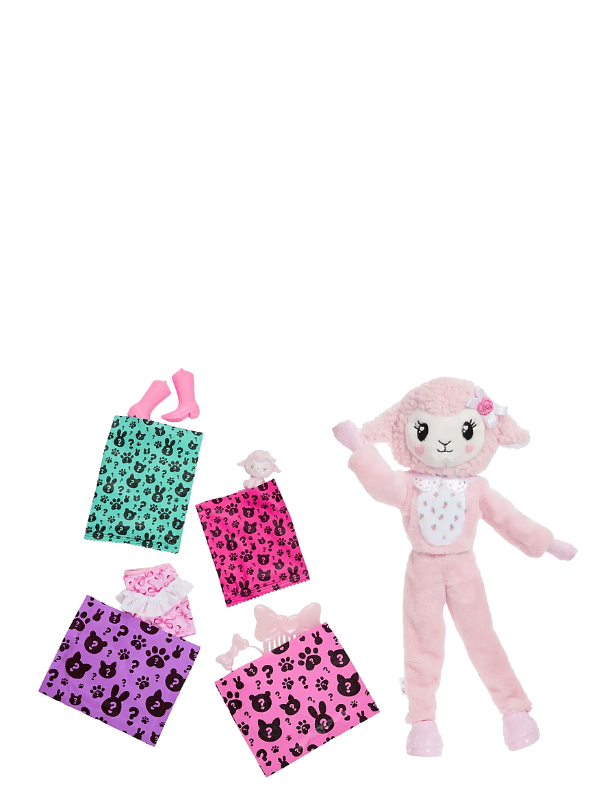 Barbie - Cutie Reveal Doll & Accessories, Cuddly Series Lamb with 10 Surprises - puppen - multicolor - 2