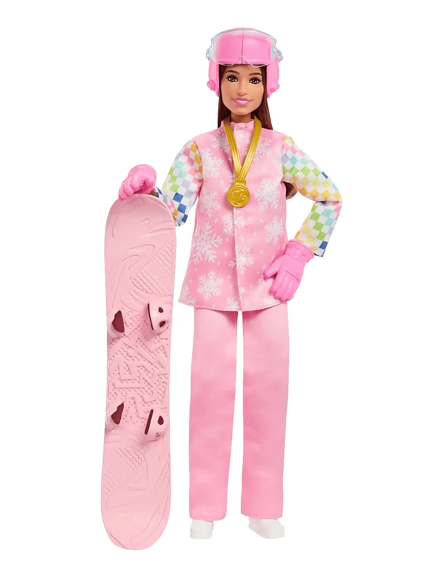 Barbie - Careers Snowboarder Doll in Pink Jacket with 10+ Accessories Including Color-Change Snowboard - puppen - multicolor - 1