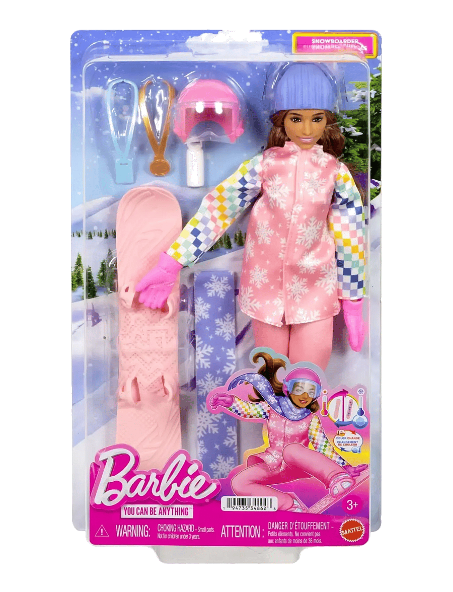 Barbie - Careers Snowboarder Doll in Pink Jacket with 10+ Accessories Including Color-Change Snowboard - puppen - multicolor - 3