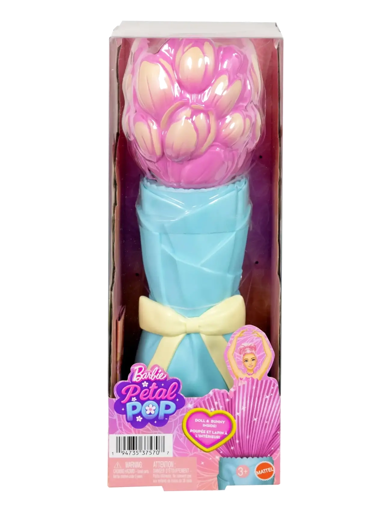 Barbie - Petal Pop Scented Fashion Doll with Pink Tulip Dress, Reveal Accessories like Bunny & More - dukker - multicolor - 2