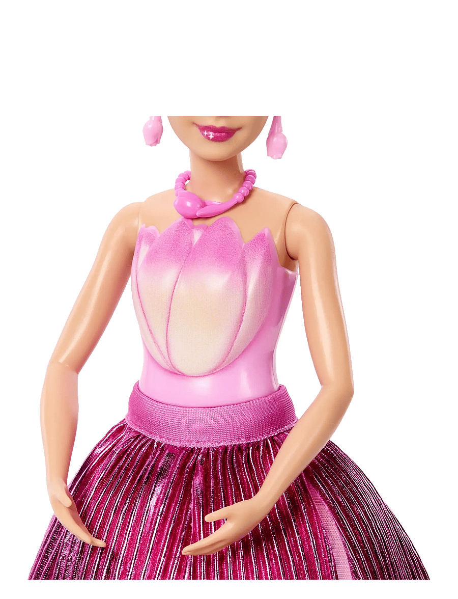 Barbie - Petal Pop Scented Fashion Doll with Pink Tulip Dress, Reveal Accessories like Bunny & More - puppen - multicolor - 4