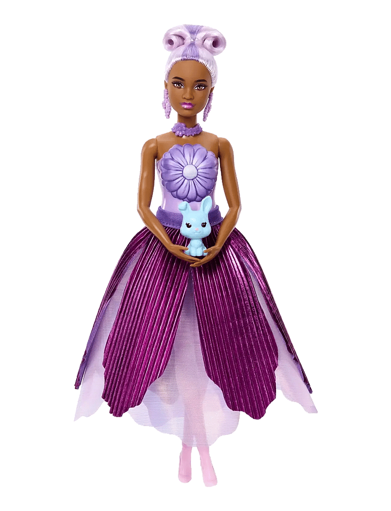 Barbie - Petal Pop Scented Fashion Doll with Purple Dress, Reveal Accessories like Bunny & More - puppen - multicolor - 1