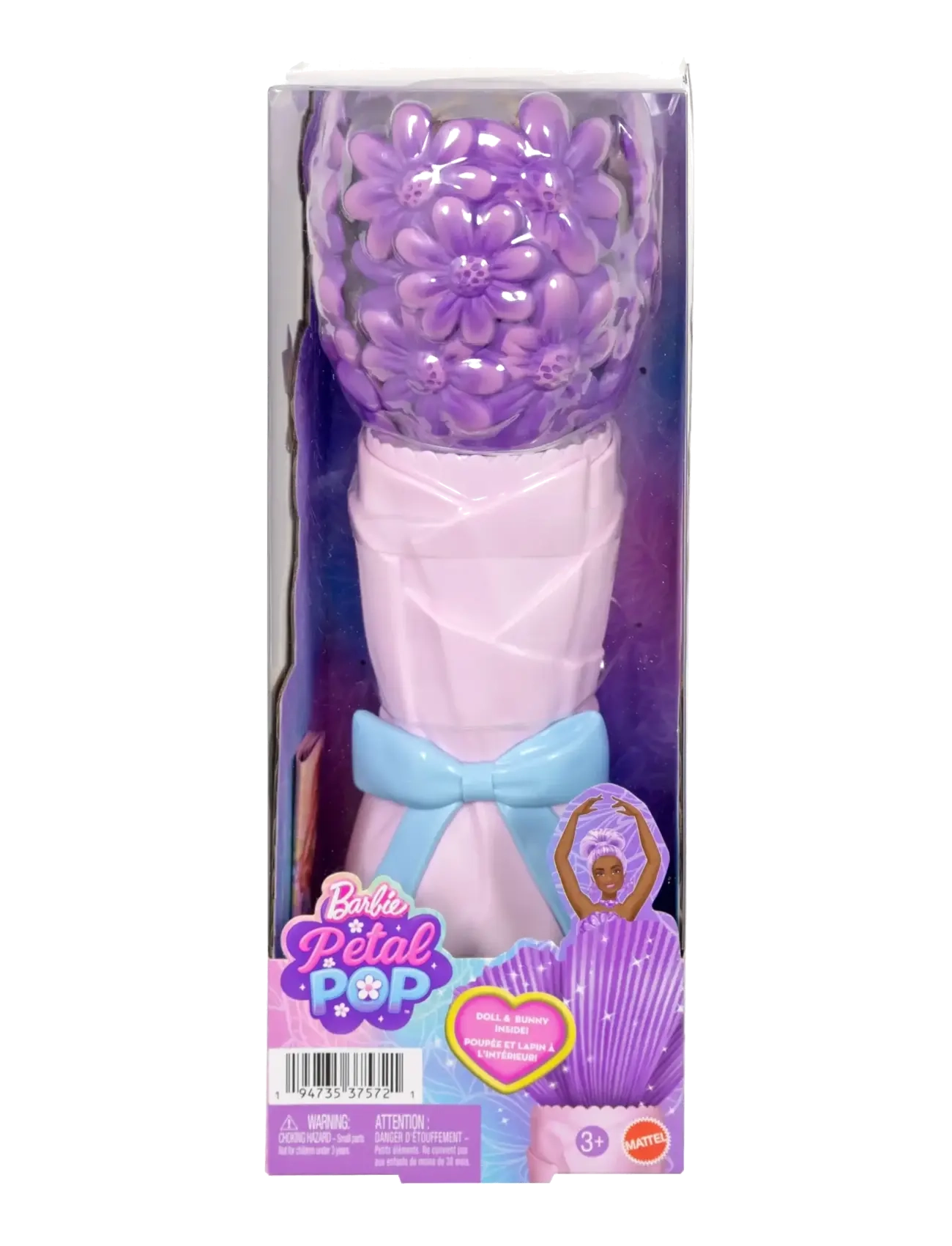 Barbie - Petal Pop Scented Fashion Doll with Purple Dress, Reveal Accessories like Bunny & More - dukker - multicolor - 2