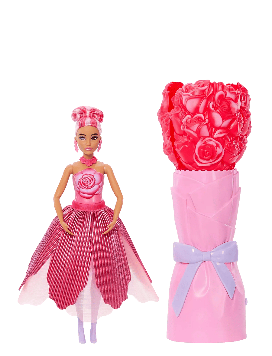Barbie - Petal Pop Scented Fashion Doll with Rose Dress, Reveal Accessories like Bunny & More - puppen - multicolor - 0