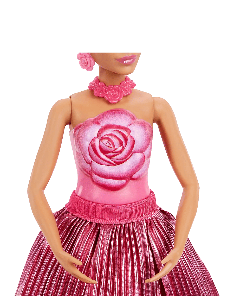Barbie - Petal Pop Scented Fashion Doll with Rose Dress, Reveal Accessories like Bunny & More - puppen - multicolor - 3