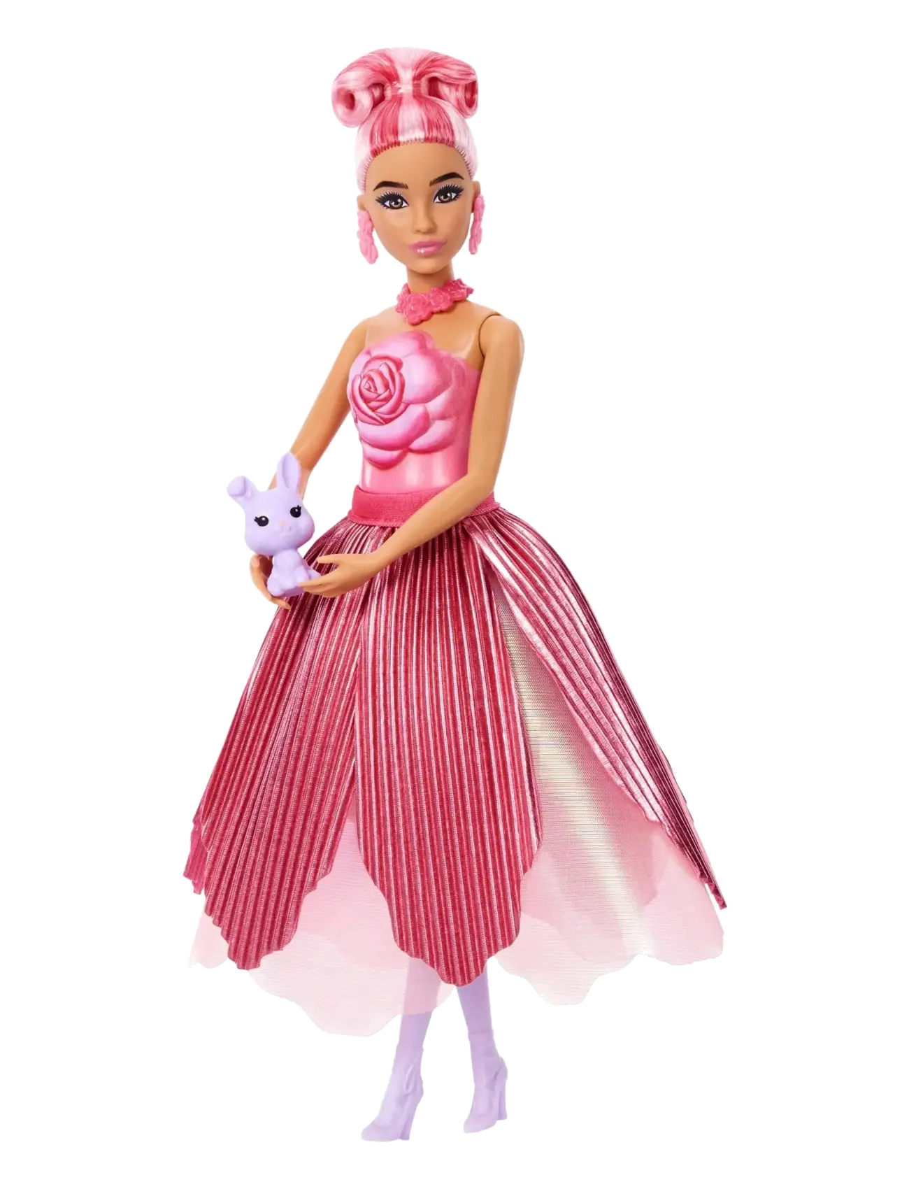 Barbie - Petal Pop Scented Fashion Doll with Rose Dress, Reveal Accessories like Bunny & More - puppen - multicolor - 4