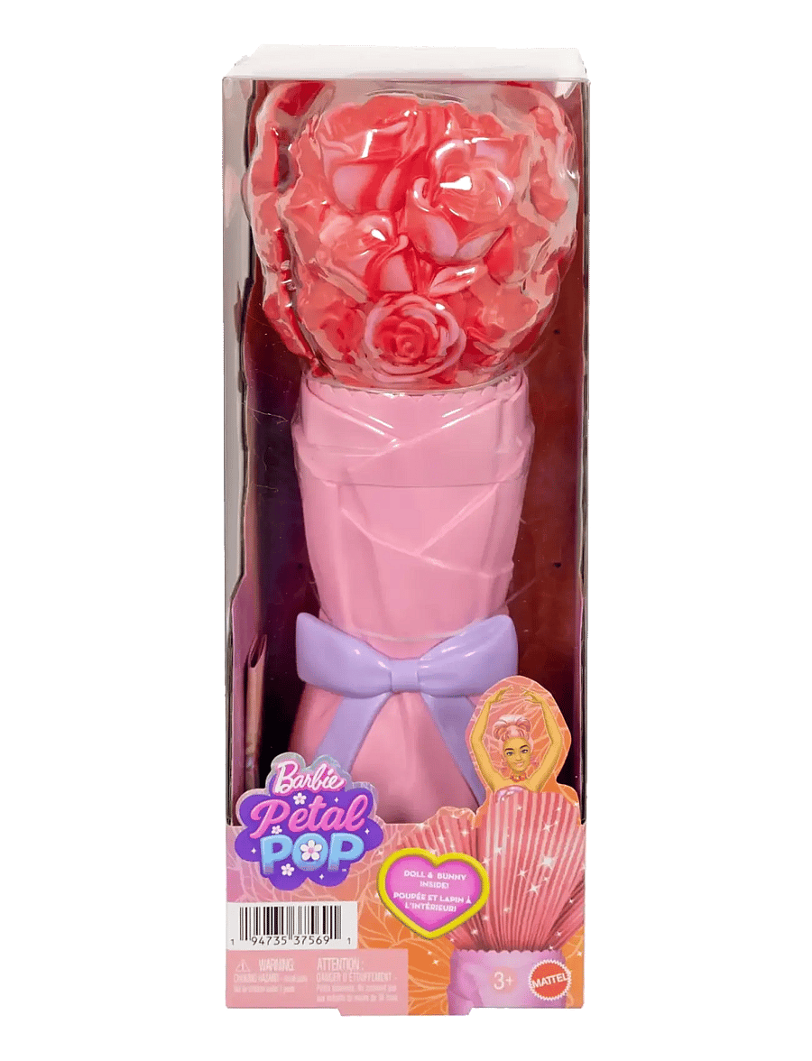 Barbie - Petal Pop Scented Fashion Doll with Rose Dress, Reveal Accessories like Bunny & More - puppen - multicolor - 5