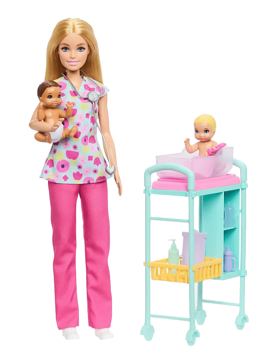 Barbie - Careers Baby Doctor Playset with Blonde Fashion Doll, 2 Baby Dolls, Exam Table & Accessories - multicolor - 0
