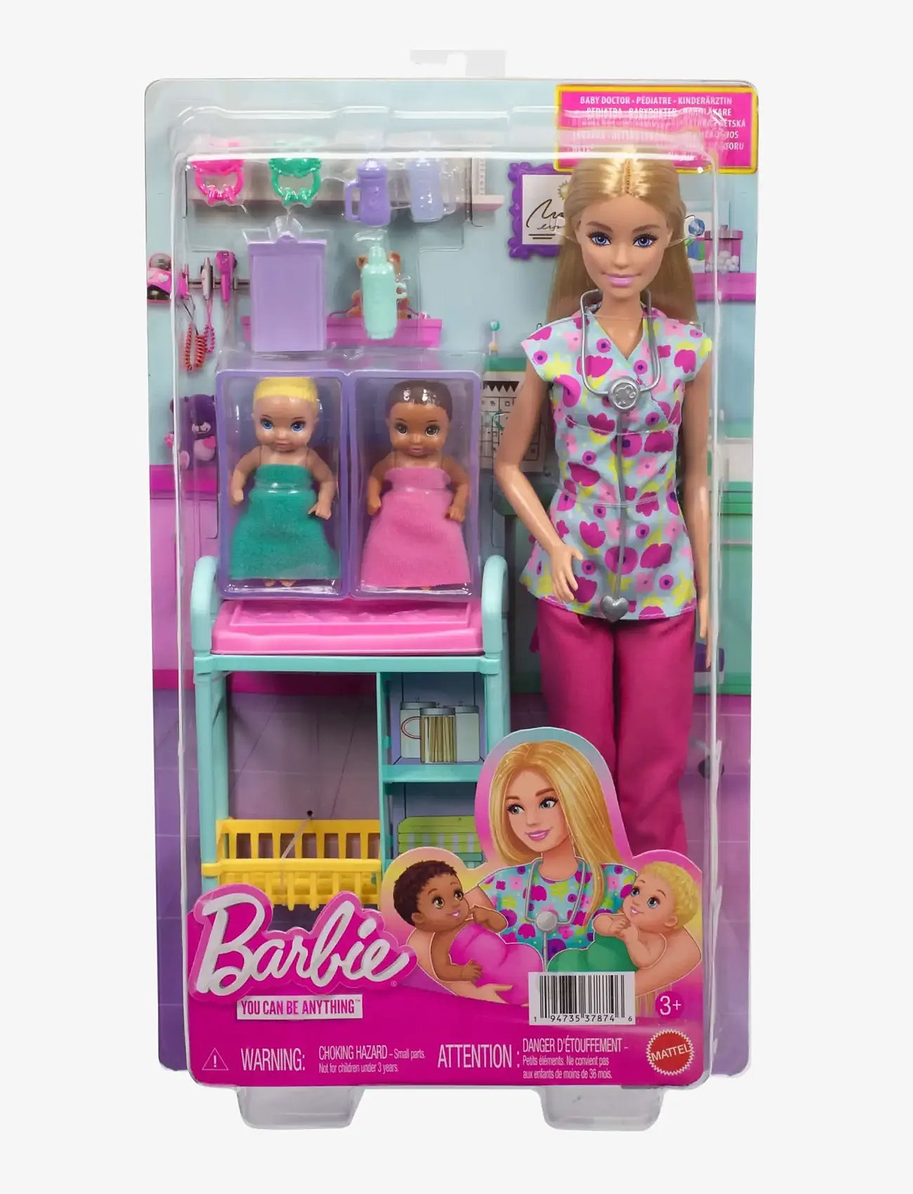 Barbie - Careers Baby Doctor Playset with Blonde Fashion Doll, 2 Baby Dolls, Exam Table & Accessories - dockor - multicolor - 3