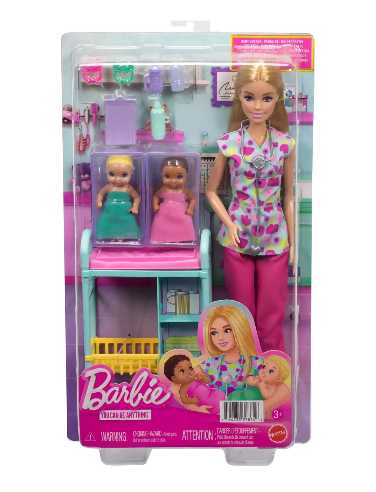 Barbie - Careers Baby Doctor Playset with Blonde Fashion Doll, 2 Baby Dolls, Exam Table & Accessories - multicolor - 3
