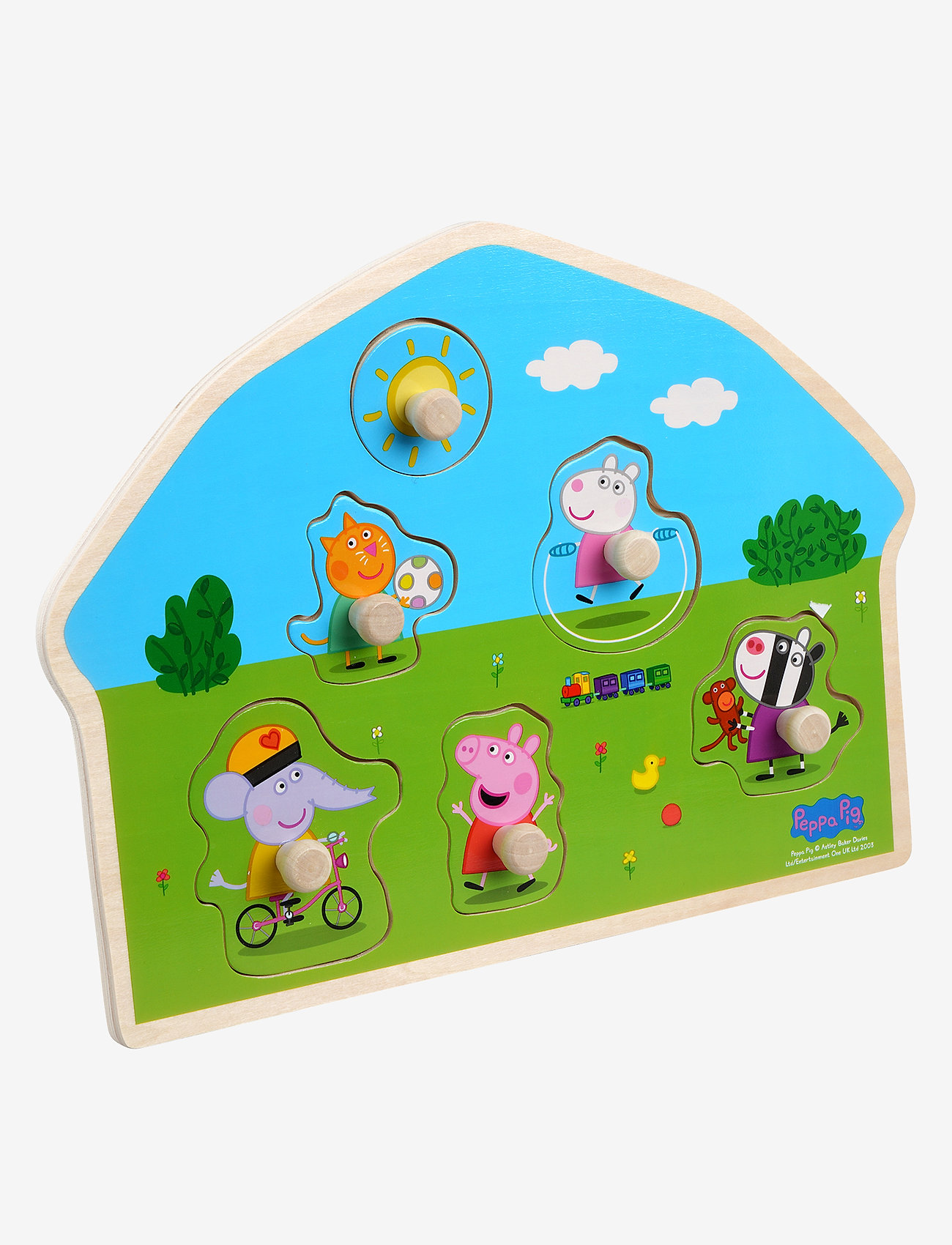 Barbo Toys - Peppa Pig Wooden knob puzzle Playground - knoppussel - multiple color - 1