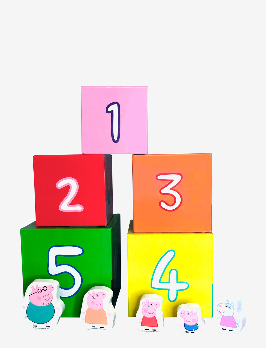 Peppa Wutz - Peppa Pig stacking cubes w wooden figurines - stapelklötze - multiple color - 2