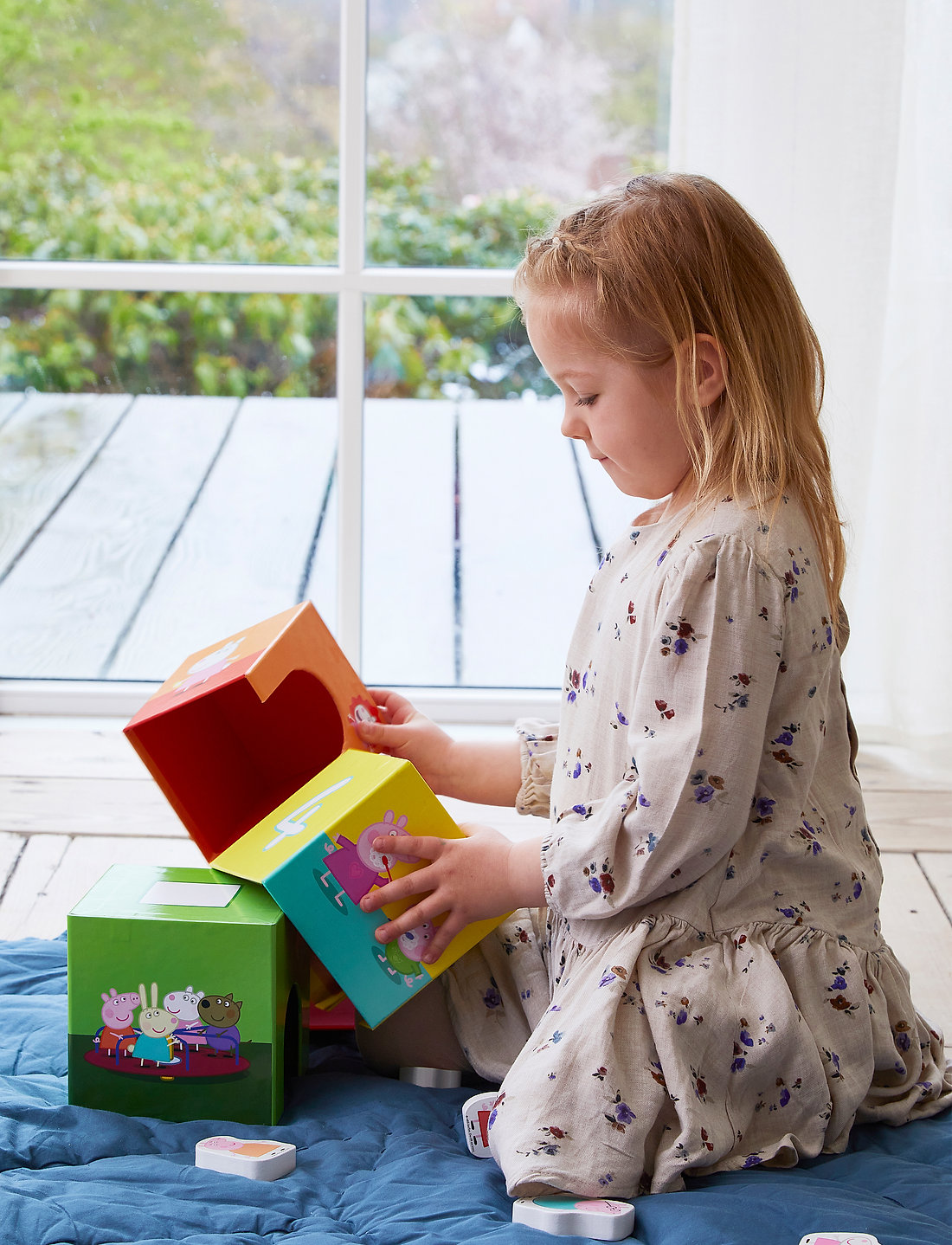 Peppa Wutz - Peppa Pig stacking cubes w wooden figurines - stapelklötze - multiple color - 0