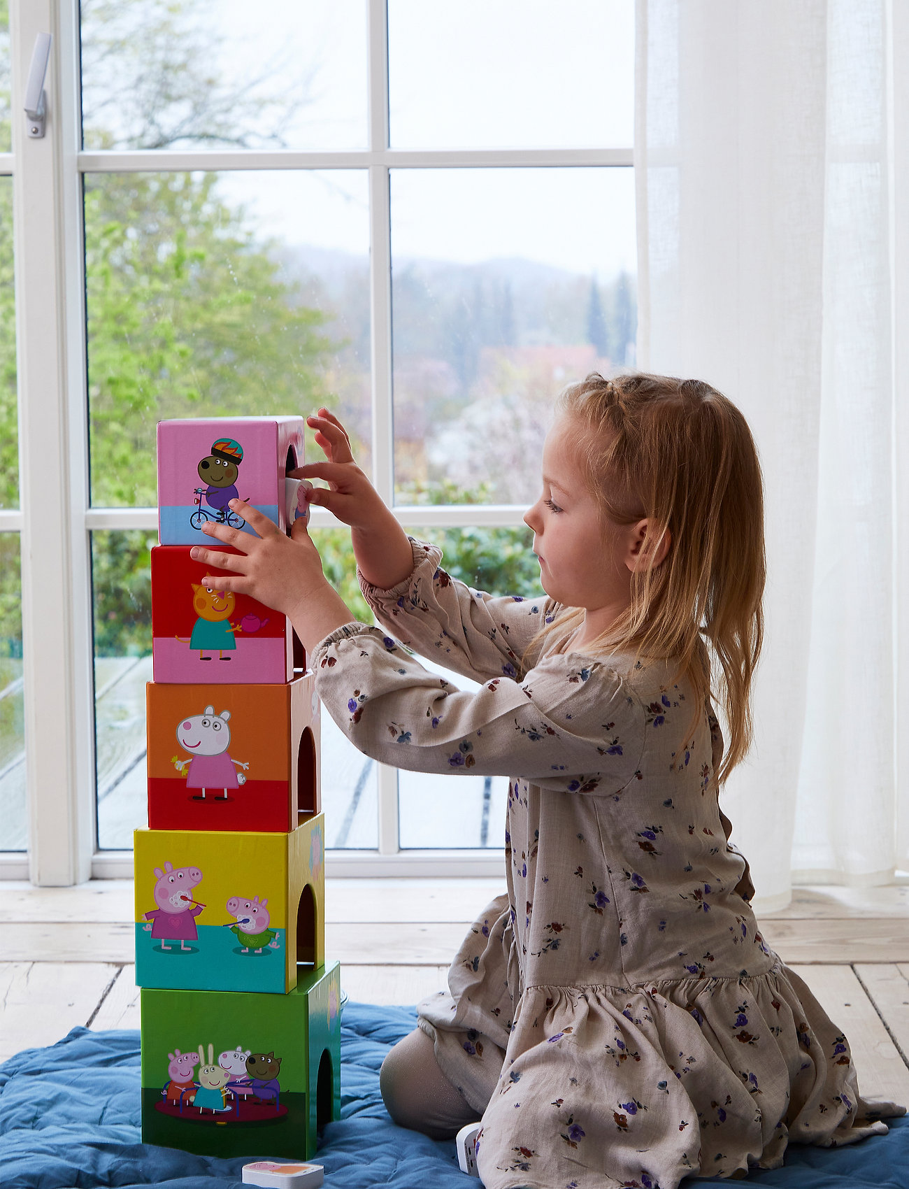 Peppa Pig - Peppa Pig stacking cubes w wooden figurines - multiple color - 4