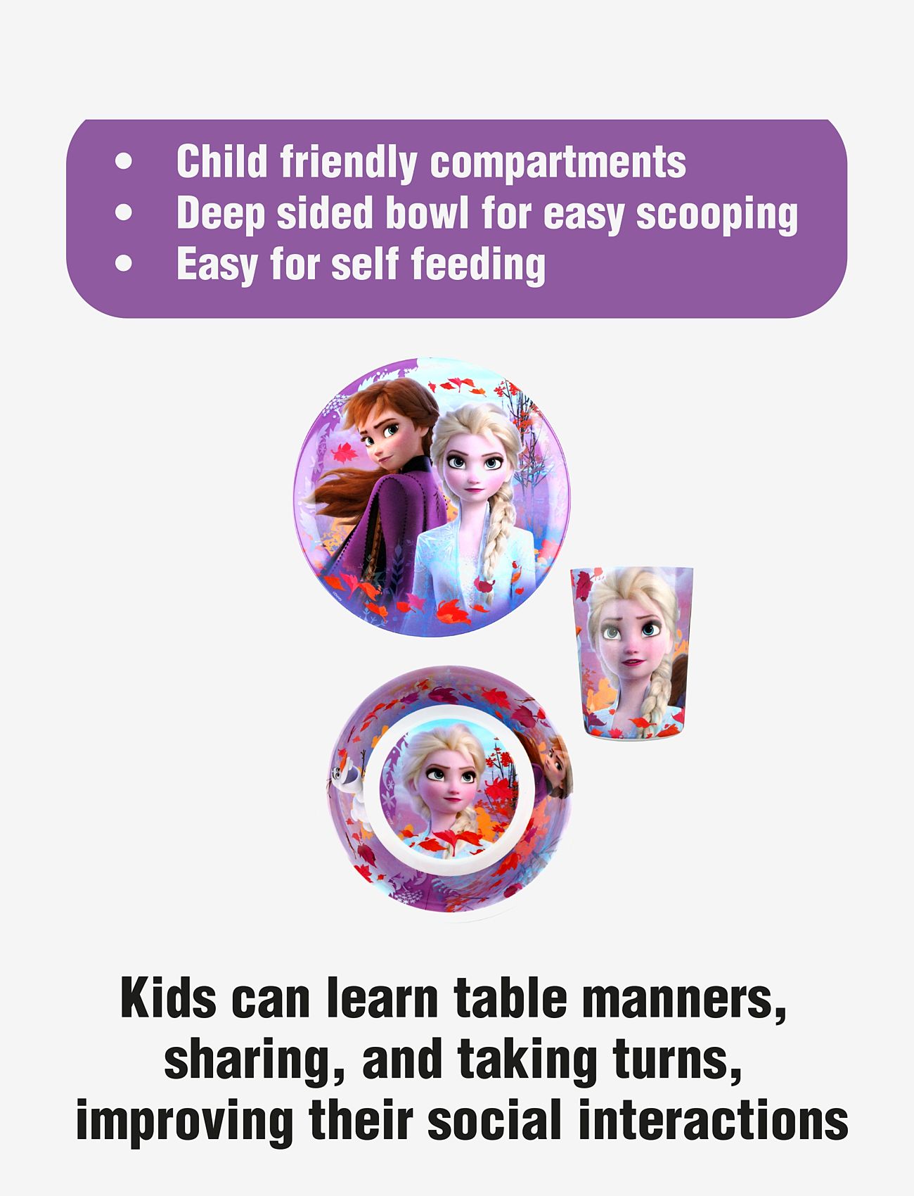 Frozen - FROZEN - 3 pcs mealtime set - zestawy obiadowe - multiple color - 3