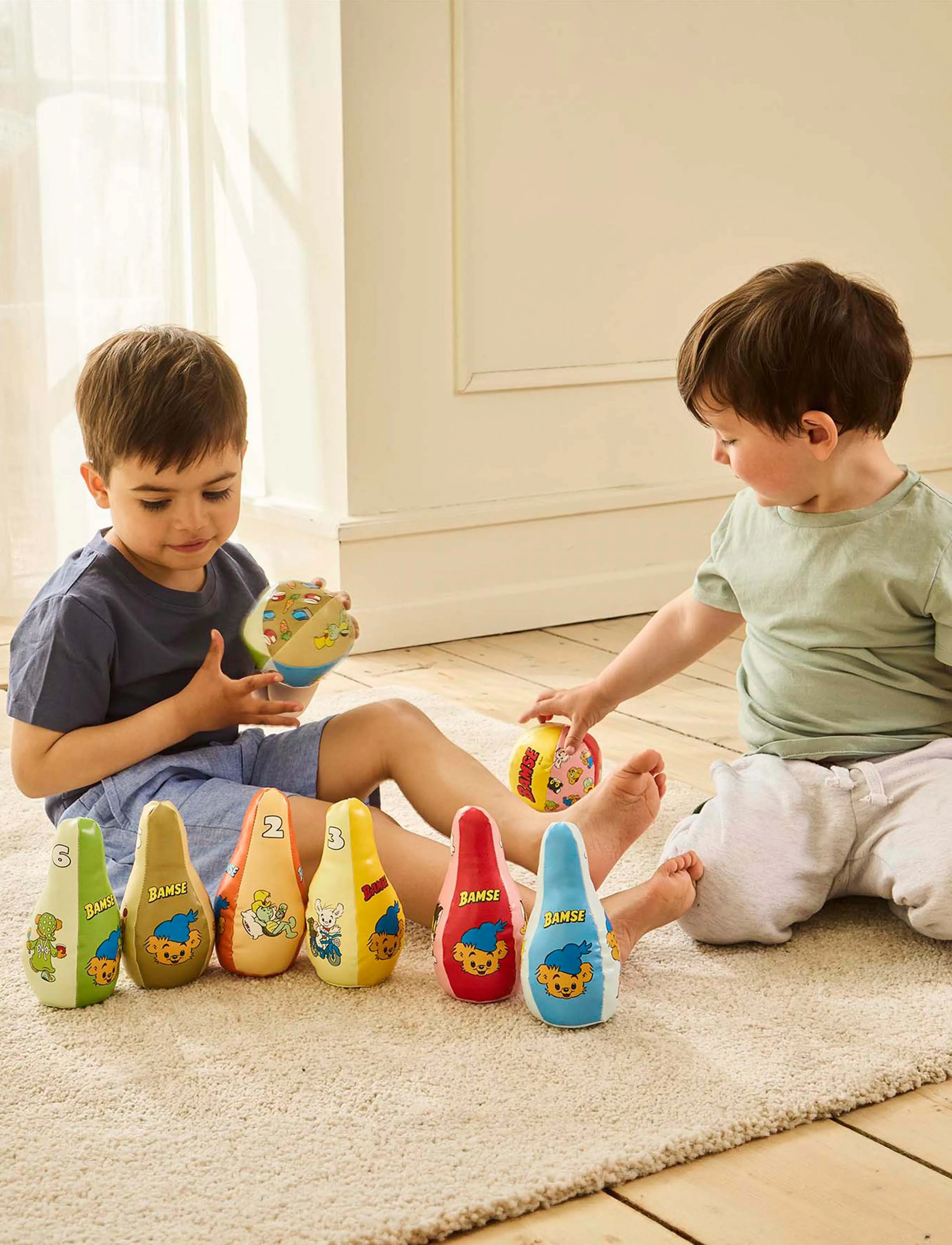 Bamse - Soft Bowling Set, One Size, Games, Mehrfarbig/gemustert Active Kinder