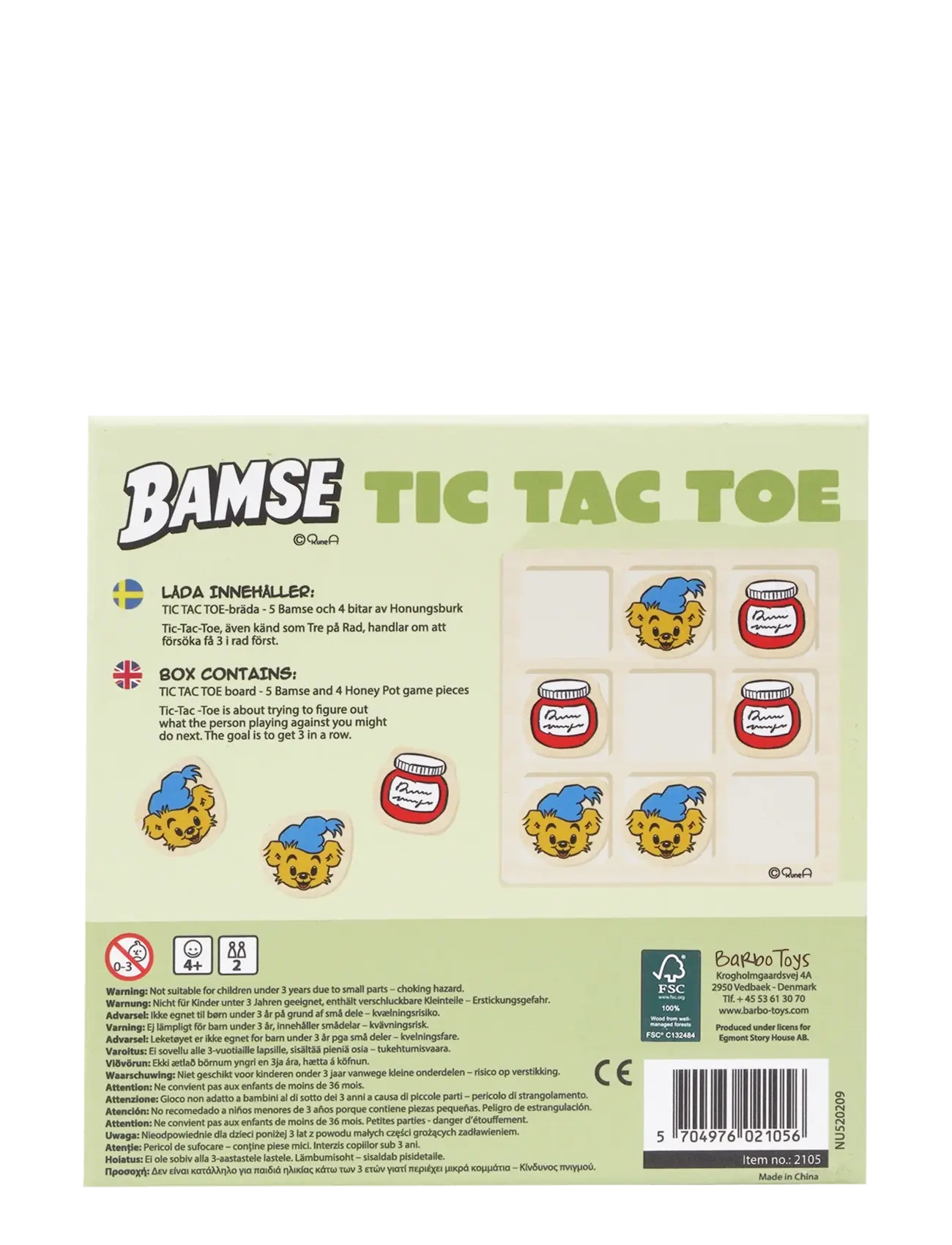Bamse - Bamse - Tic Tac Toe - tre i rad - multiple color - 4